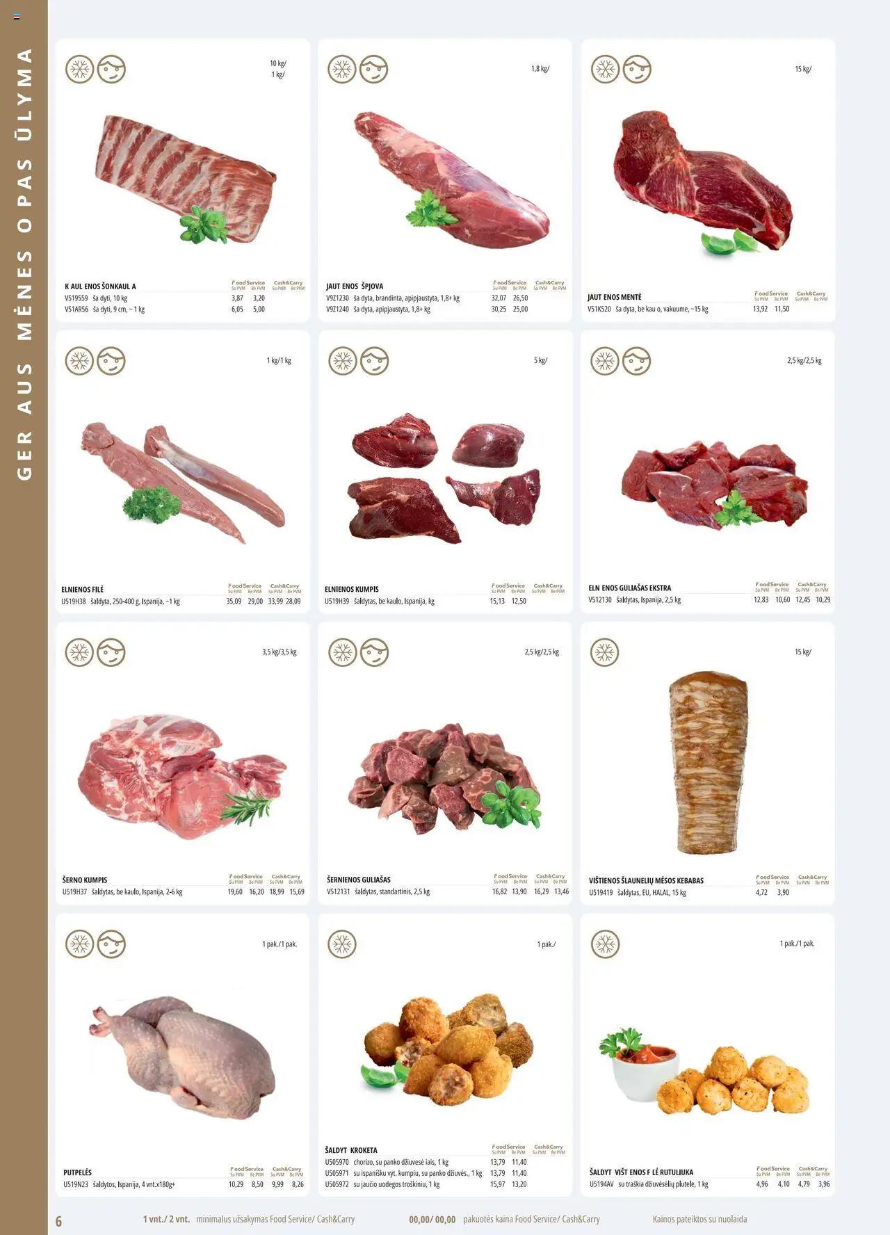 ePromo - Leidinys - Food service│galioja nuo 01.08.2025 | Puslapis: 6 | Prekių: Vištienos, Kumpis