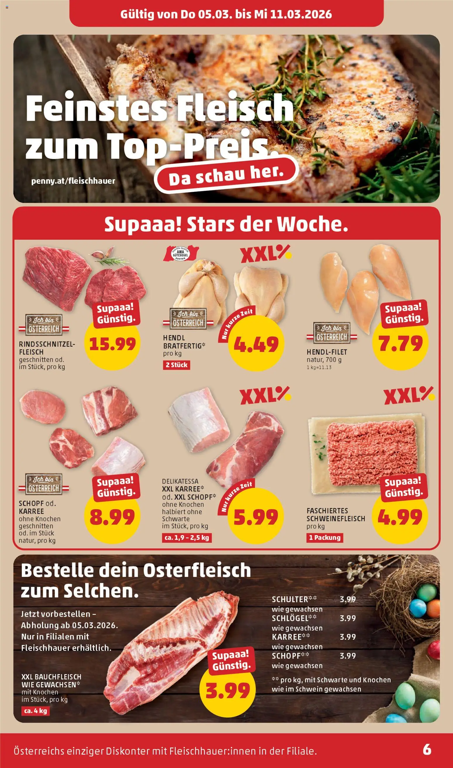 Penny Markt - Flugblatt gültig ab 05.03.2026 | Seite: 6 | Produkte: Schweinefleisch