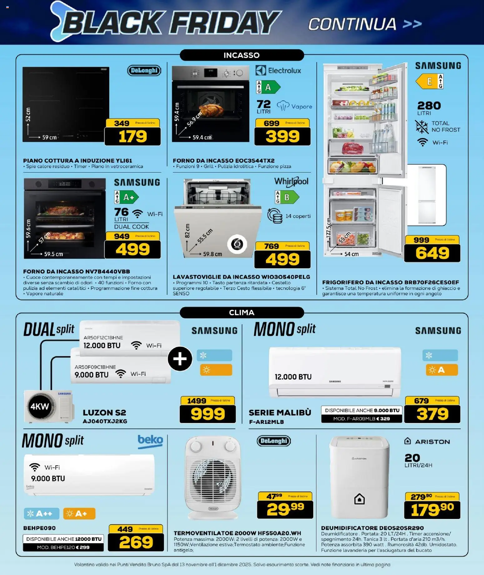 Volantino BRUNO del 13.11.2025 | Pagina: 24 | Prodotti: Pizza, Frigorifero, Forno, Samsung