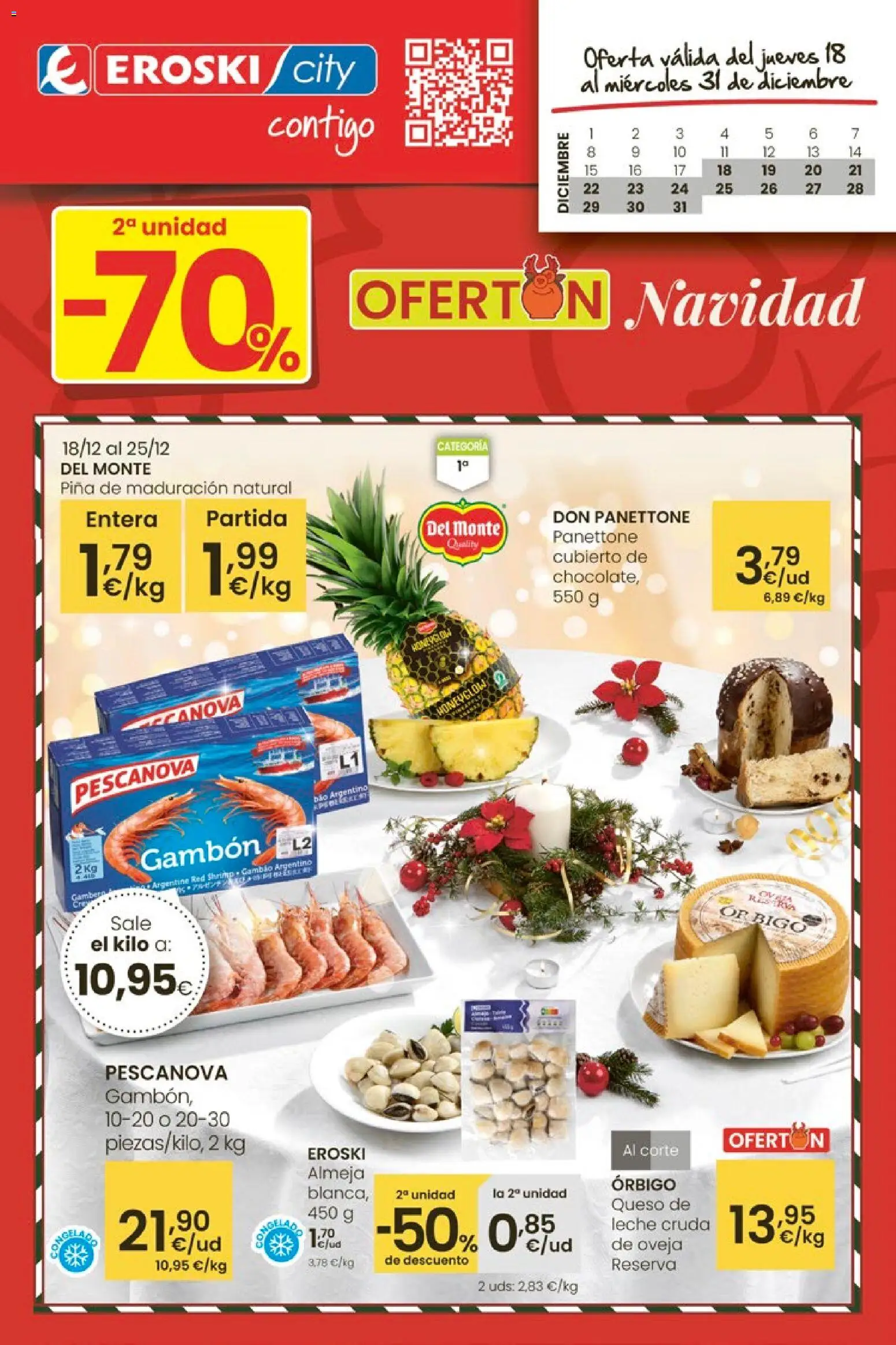 Eroski - Navidad  │ válido desde el 18.12.2025 | Página: 1 | Productos: Leche, Queso, Piña