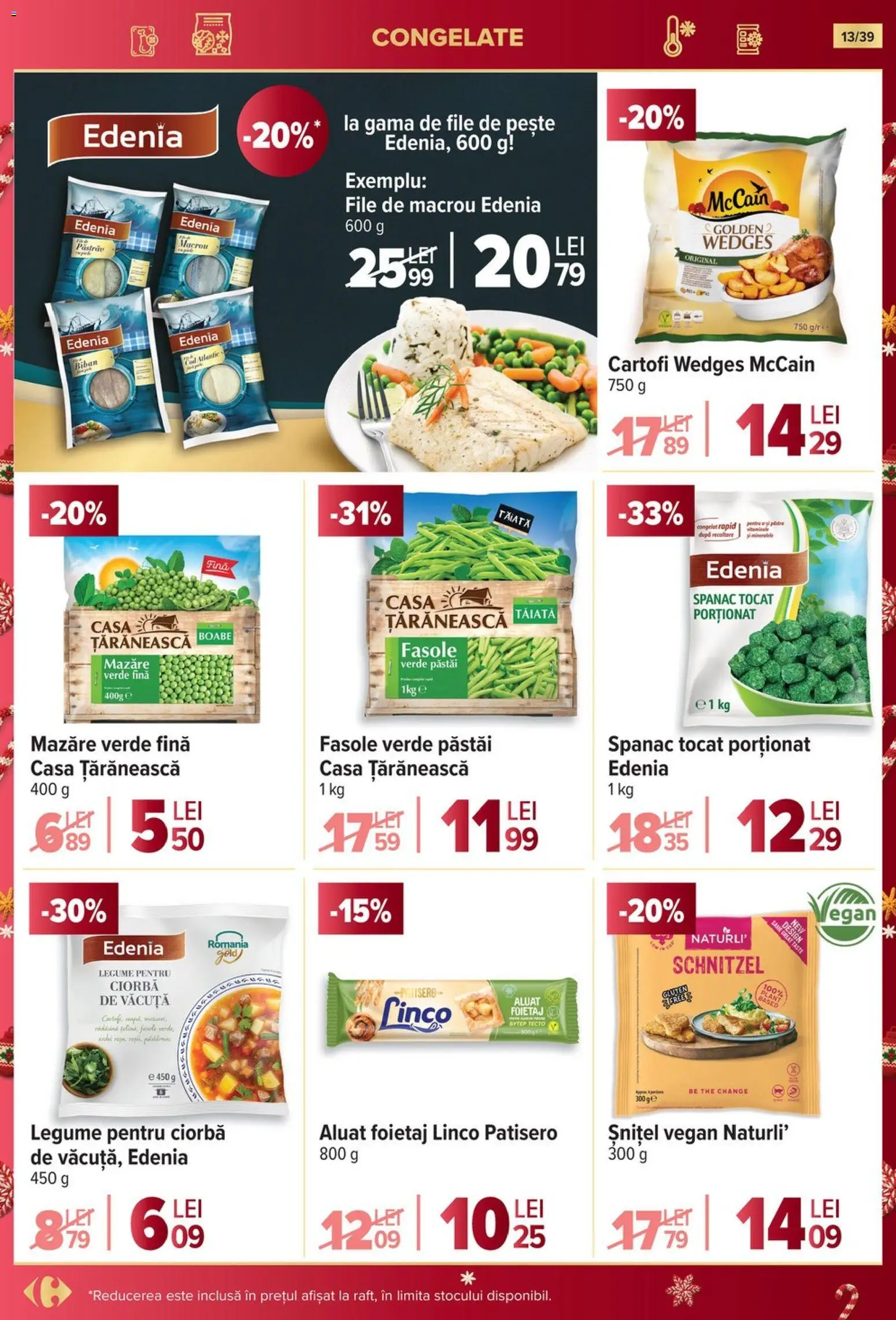 Noul catalog Carrefour – valabil de la 19.11.2025 | Pagină: 13 | Produse: Foietaj, Pește, Cartofi, Legume