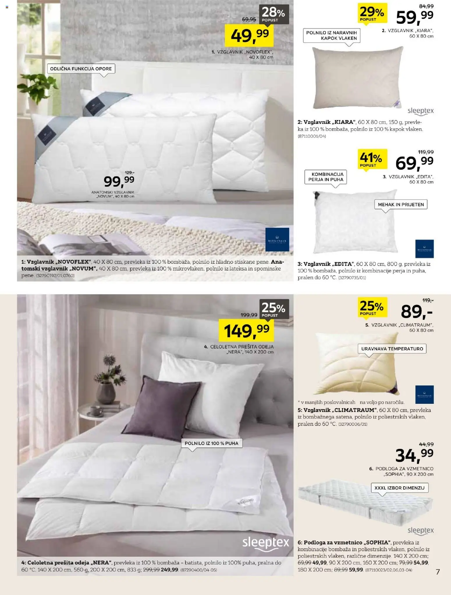 Novi XXXL Lesnina katalog ponudbe – veljaven od 16.03.2026 | Stran: 7 | Izdelki: Vzglavnik, Prevleka, Odeja, Podloga
