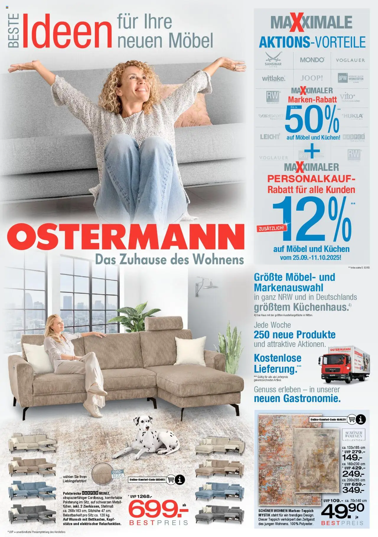 Ostermann Prospekt 	 – gültig ab 25.09.2025 | Seite: 1 | Produkte: Teppich, Kuchen