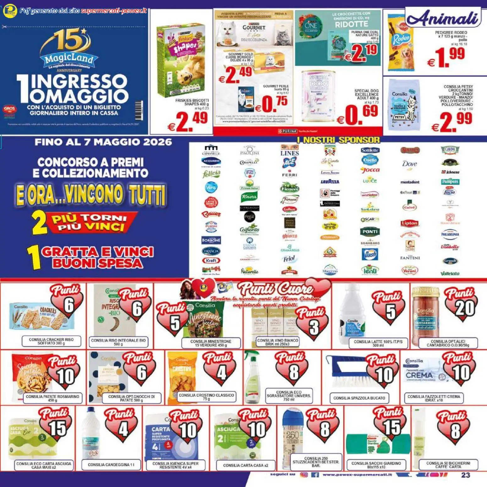 Volantino Pewex del 17.04.2026 | Pagina: 23 | Prodotti: Manzo, Biscotti, Latte, Agnello