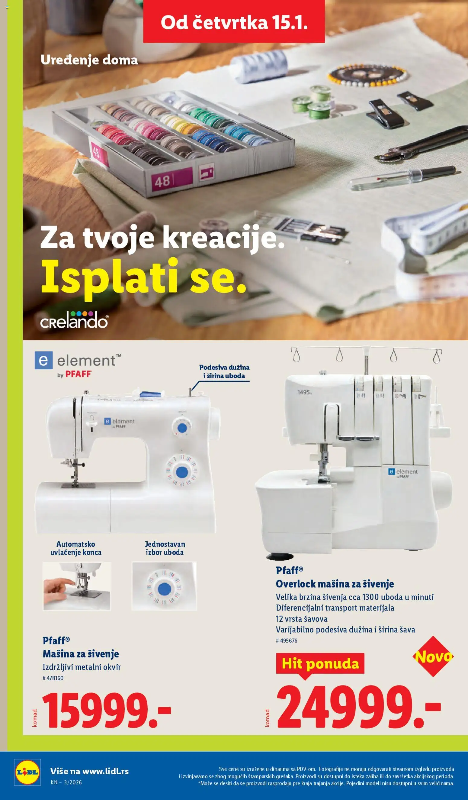 Lidl katalog - važi od 15.01.2026 | Strana: 52 | Proizvode: Mašina za šivenje