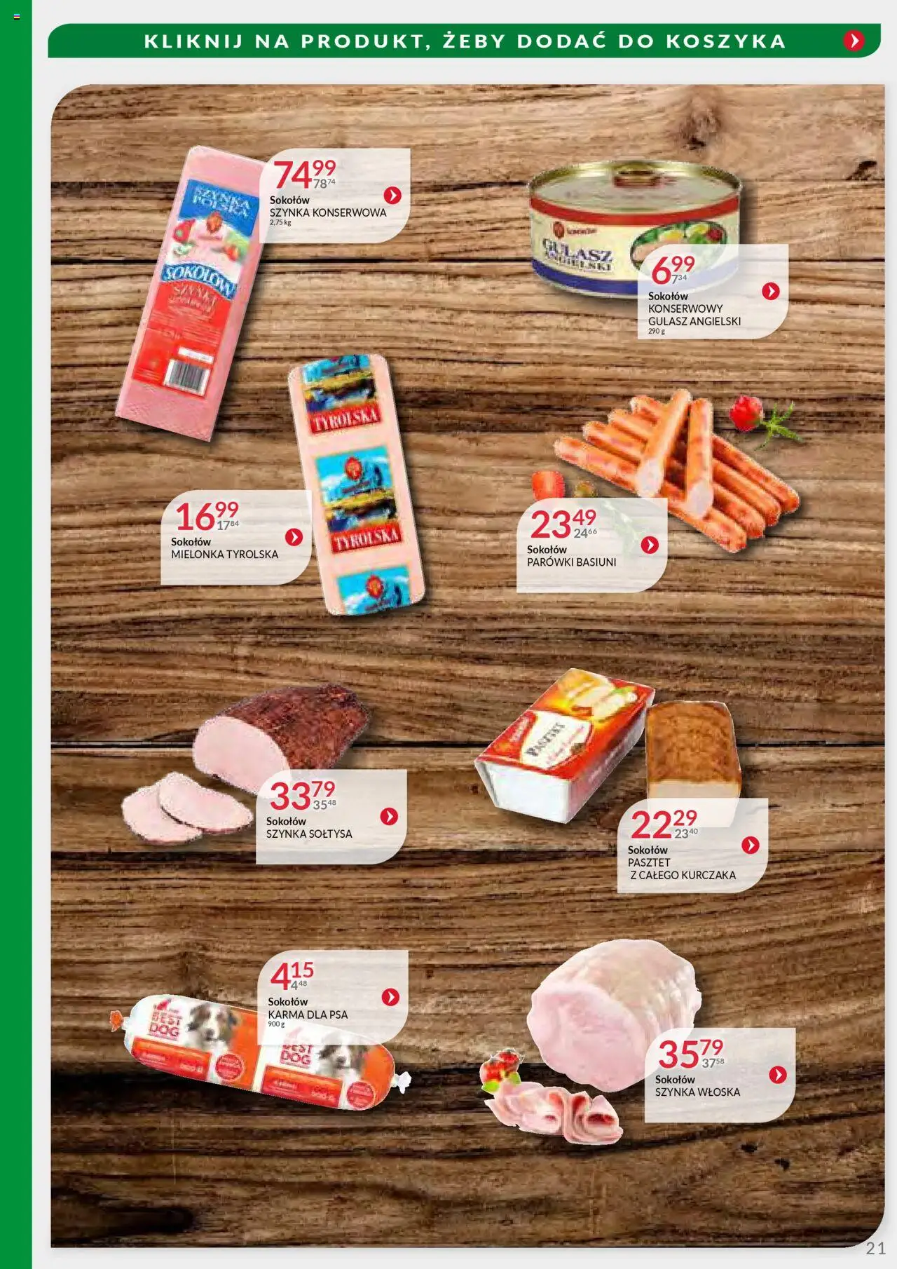 Eurocash Gazetka - Handlowa MR Południowy-Wschód od 29.09.2025 | Strona: 21 | Produkty: Mielonka tyrolska, Gulasz angielski, Karma dla psa, Gulasz