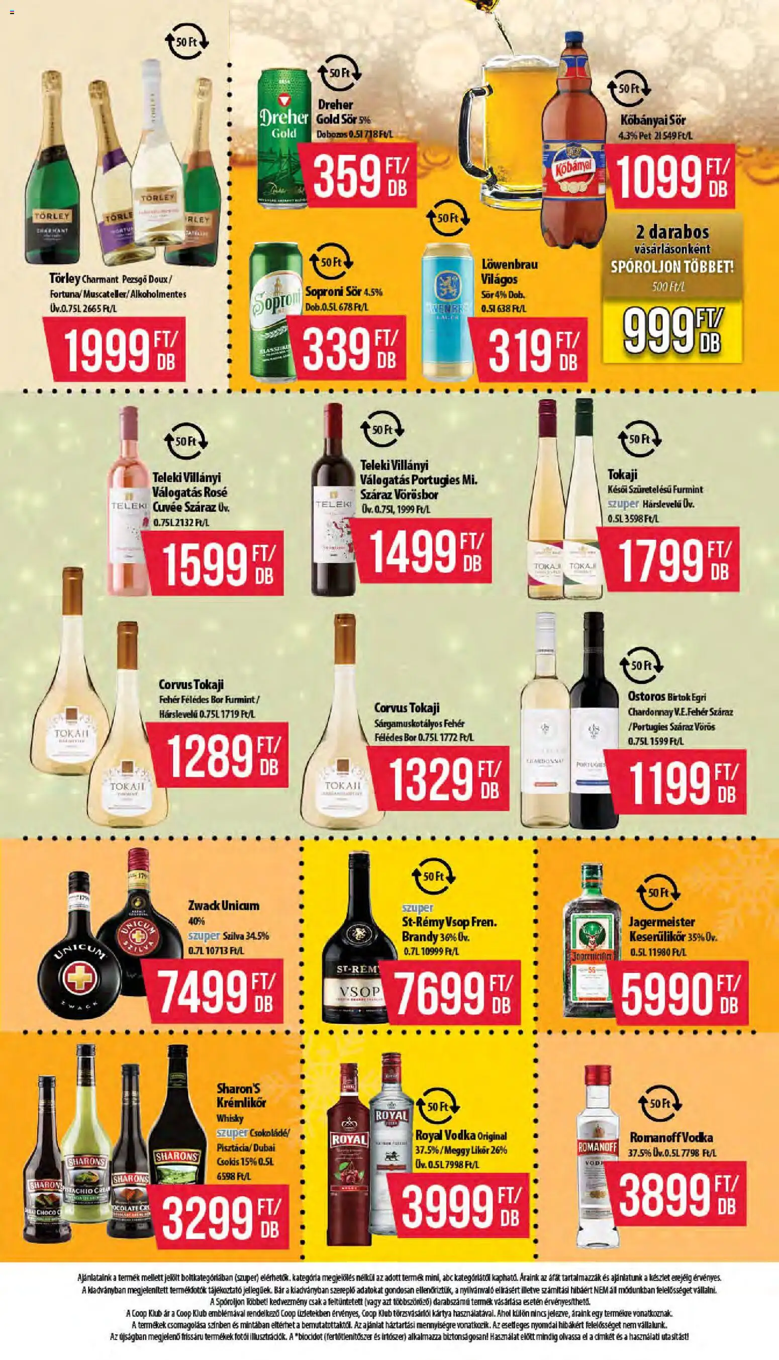 COOP akciós ujság - amely érvényes a következő dátumtól: 13.11.2025 | Oldal: 13 | Termékek: Krémlikőr, Brandy, Bor, Vörösbor