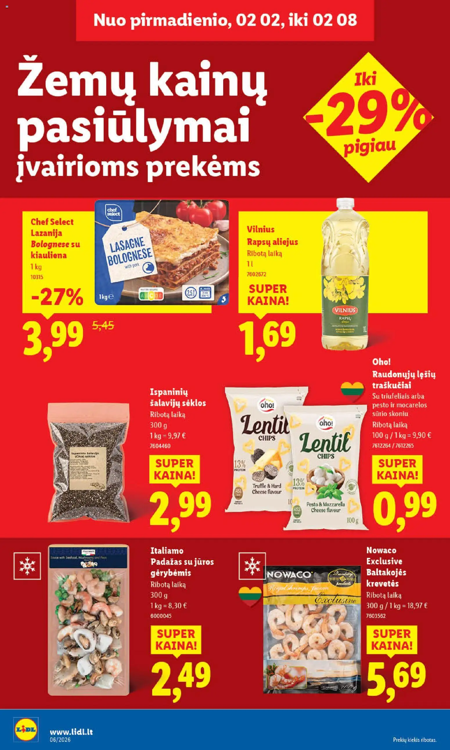 LIDL akcijos nuo 02.02.2026 | Puslapis: 16 | Prekių: Sėklos, Aliejus, Kiauliena, Traškučiai