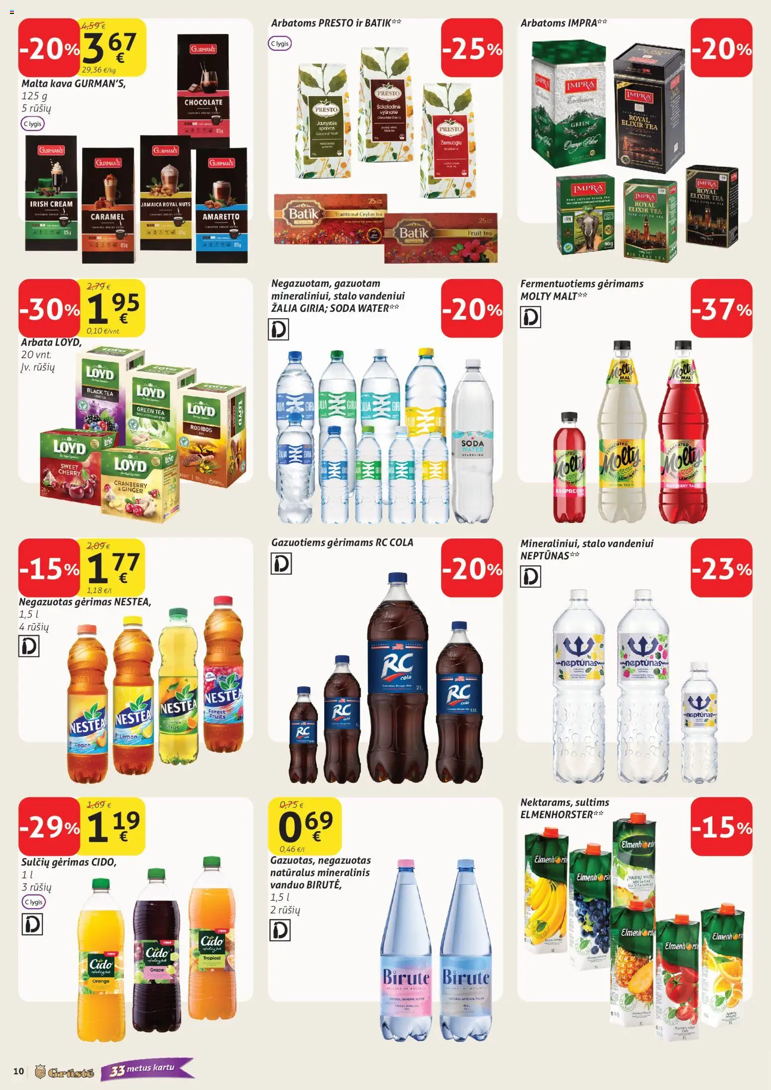 GRUSTE akcijos nuo 21.04.2026 | Puslapis: 10 | Prekių: Kava, Arbata