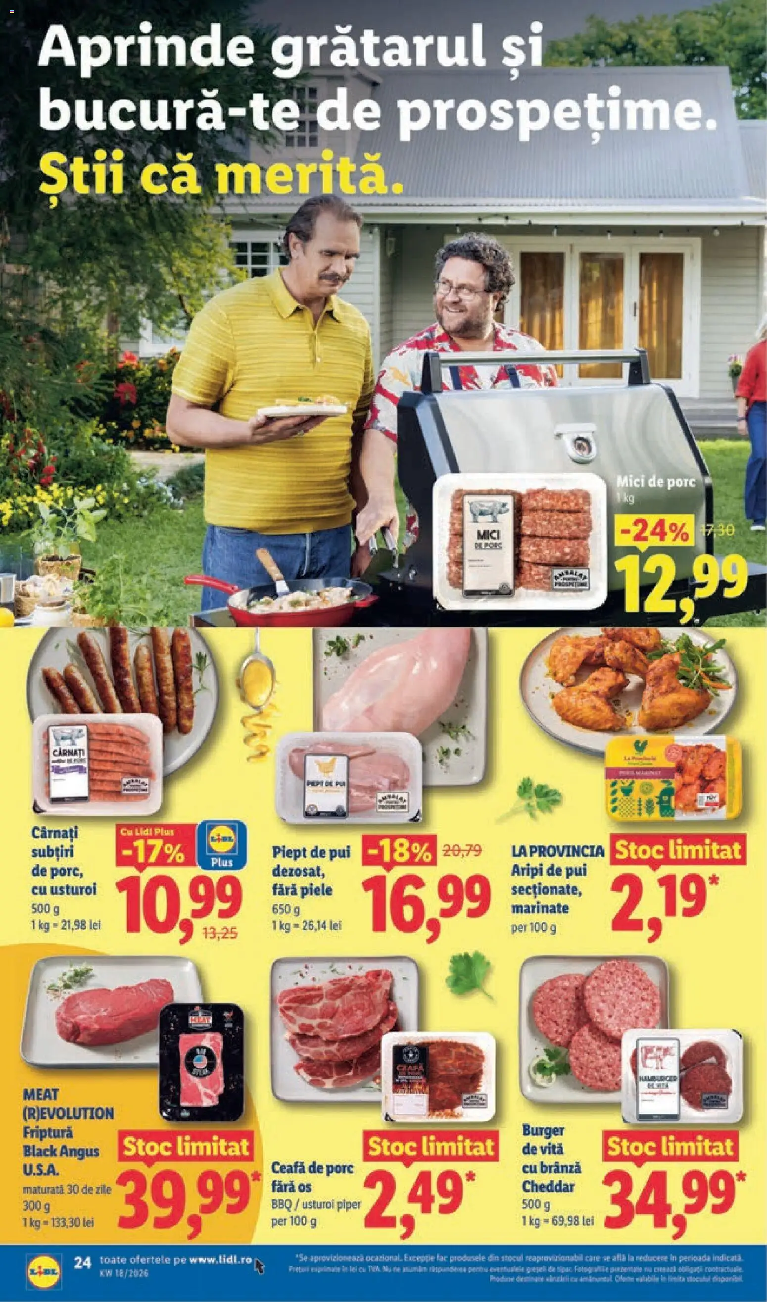 Noul catalog Lidl – valabil de la 27.04.2026 | Pagină: 24 | Produse: Keçeli kalem, Brânză, Burger, Usturoi
