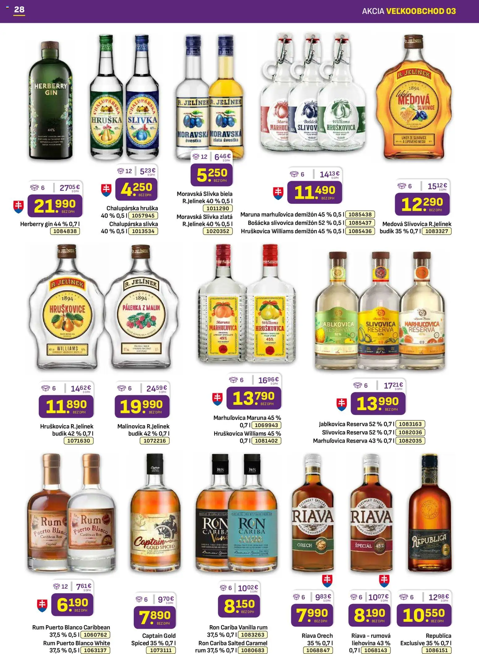 Nové Libex akcie – leták je platný od 02.02.2026 | Strana: 28 | Produkty: Bošácka slivovica, Republica, Gin, Budík