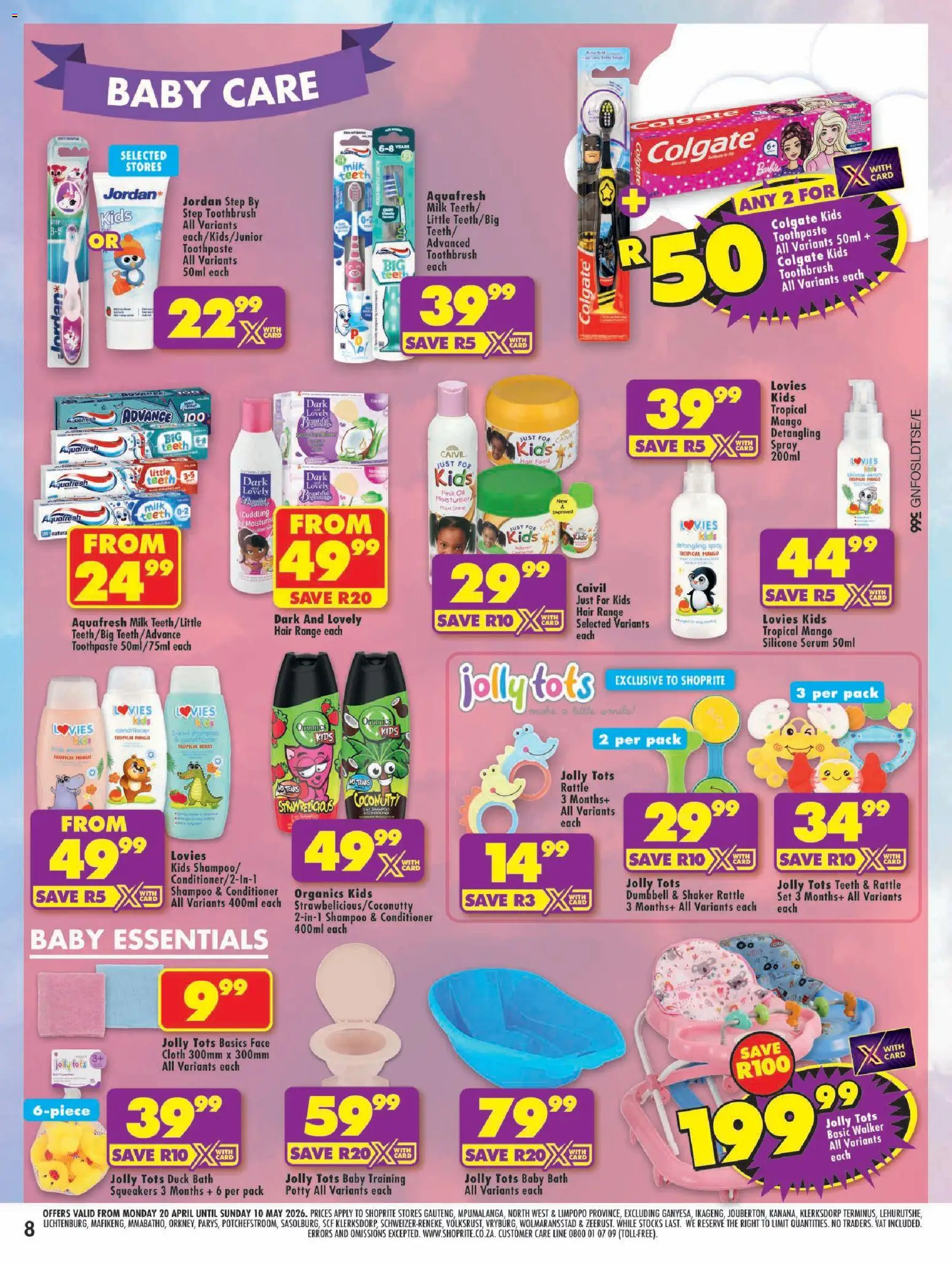 New Shoprite catalogue – valid from 20.04.2026 | Page: 8 | Products: Toys, Silicone, Mango, Toothbrush