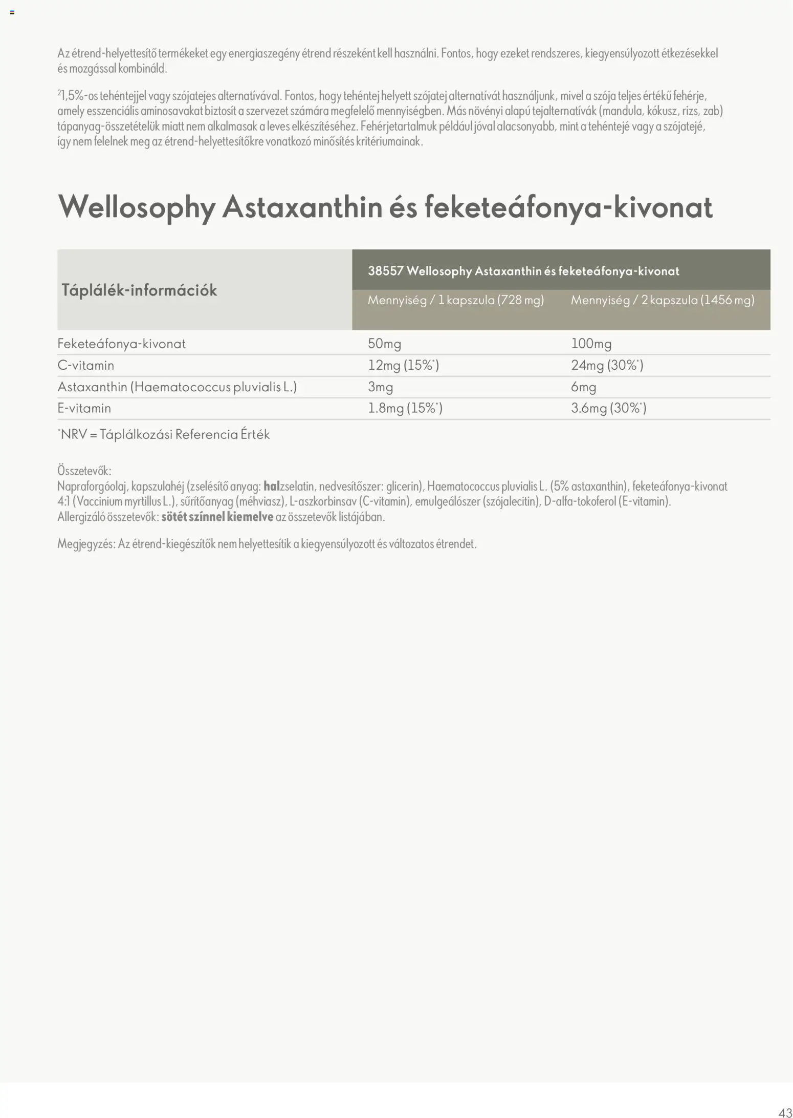 Oriflame akciós ujság - amely érvényes a következő dátumtól: 02.01.2026 | Oldal: 43 | Termékek: Szójatej
