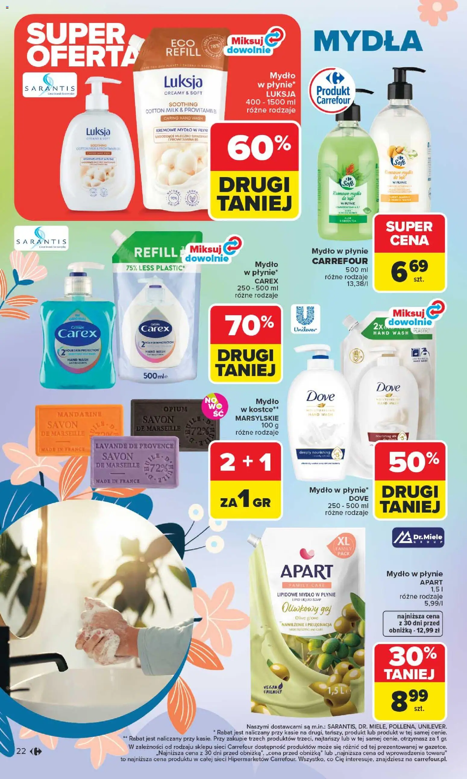 Carrefour gazetka - Wiosna Inspiruje od 02.03.2026 | Strona: 22 | Produkty: Mydło w płynie, Mydło