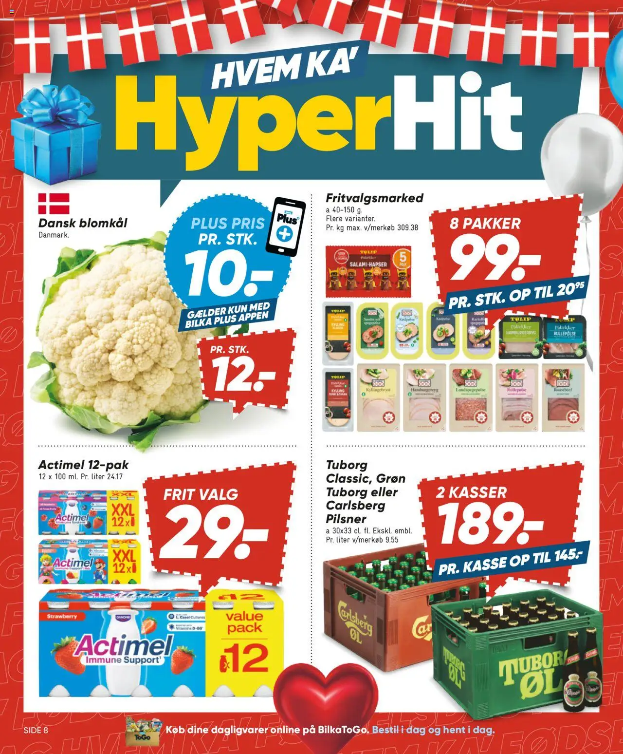 Bilka Tilbudsavis gyldig fra 08.08.2025 | Side: 8 | Produkter: Rullepølse, Blomkål, Hamburgerryg, Roastbeef