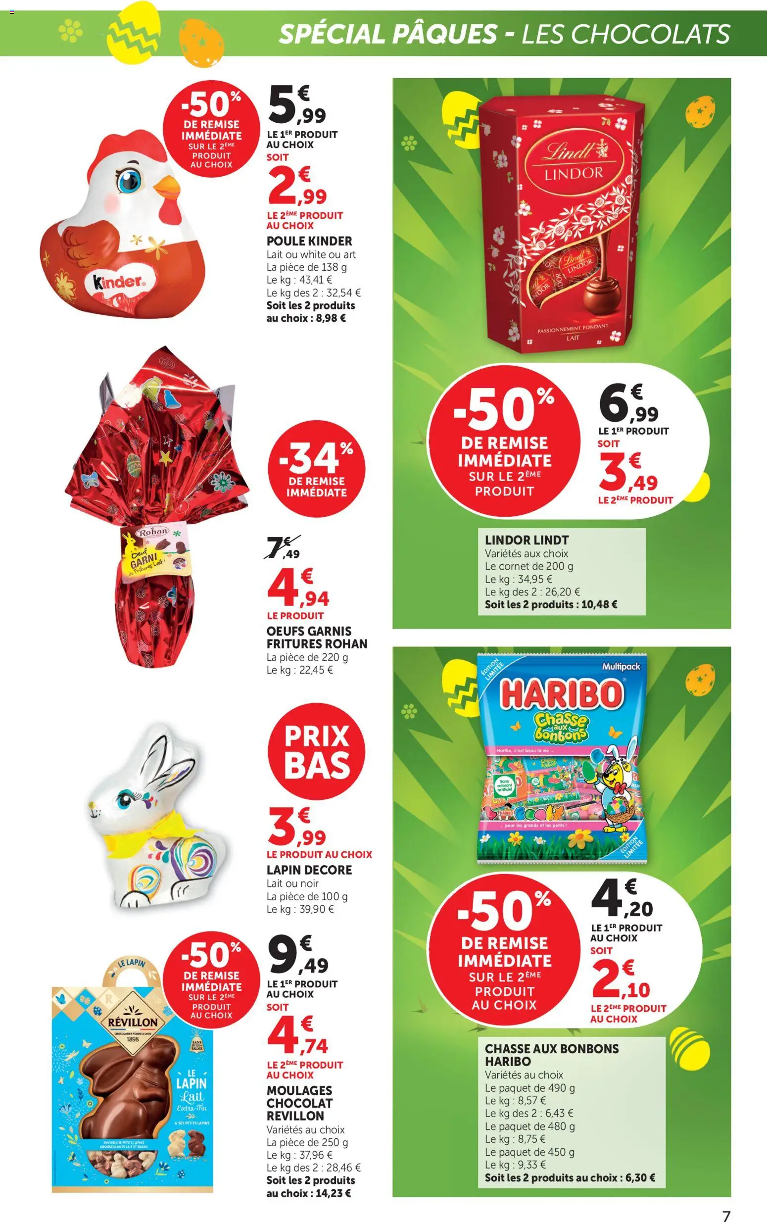 {H1} | Page: 7 | Produits: Lapin, Lait, Bonbons, Lindt