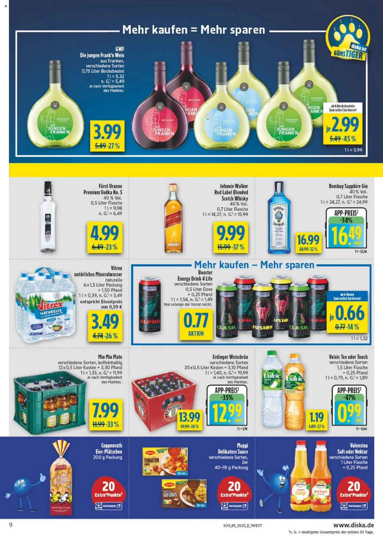 Diska - Diska Angebote Bayern KW49 – gültig ab 01.12.2025 | Seite: 9 | Produkte: Mio mio mate, Volvic tee, Volvic, Johnnie walker
