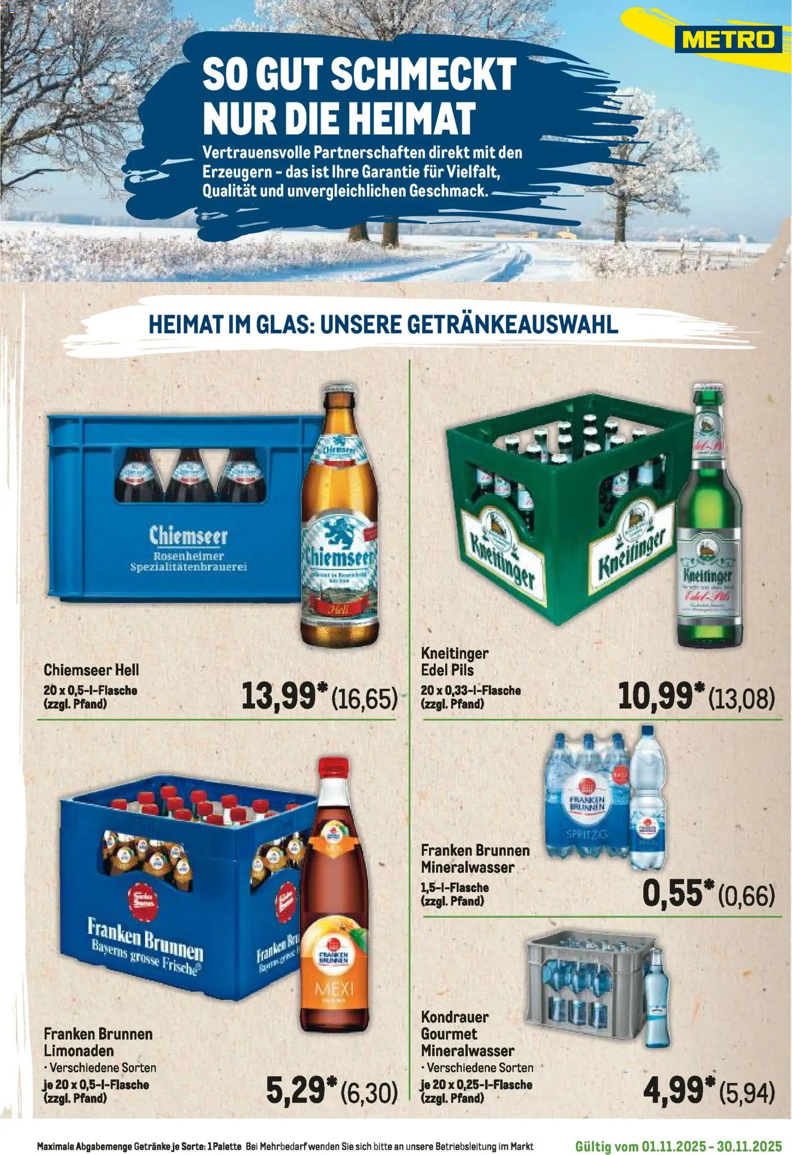 Metro Regionaler Flyer – gültig ab 01.11.2025 | Seite: 107 | Produkte: Pils, Mineralwasser