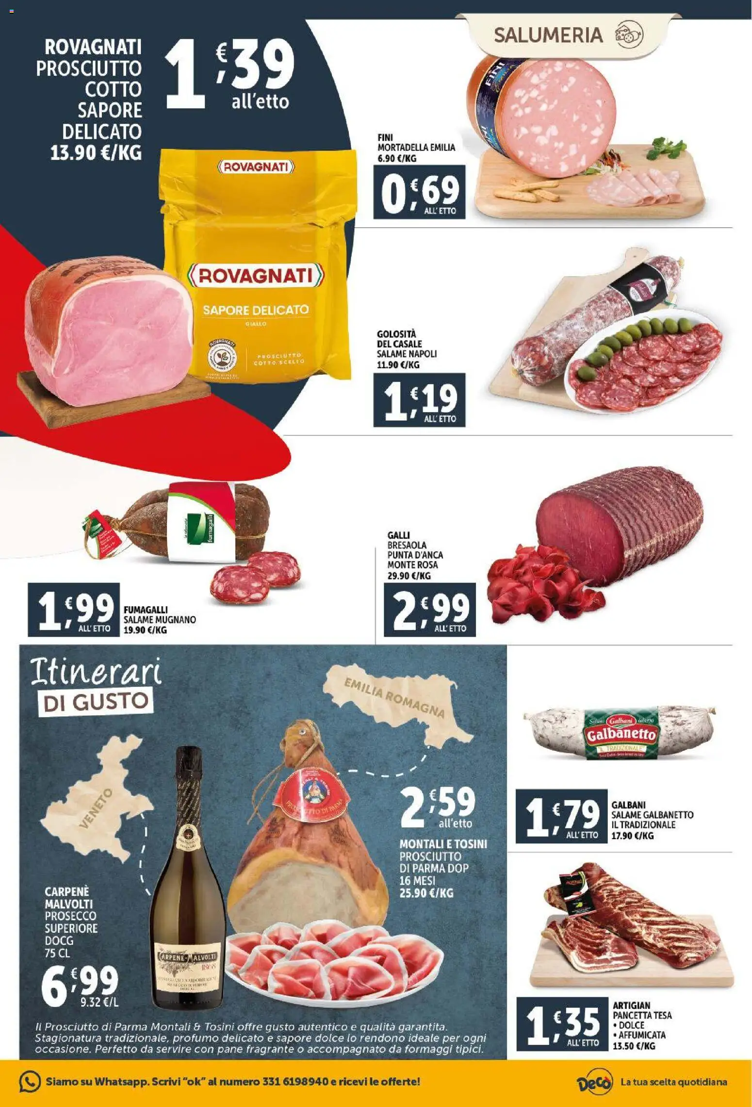 Volantino Decò del 11.02.2026 | Pagina: 3 | Prodotti: Bresaola, Pancetta, Prosecco, Mortadella