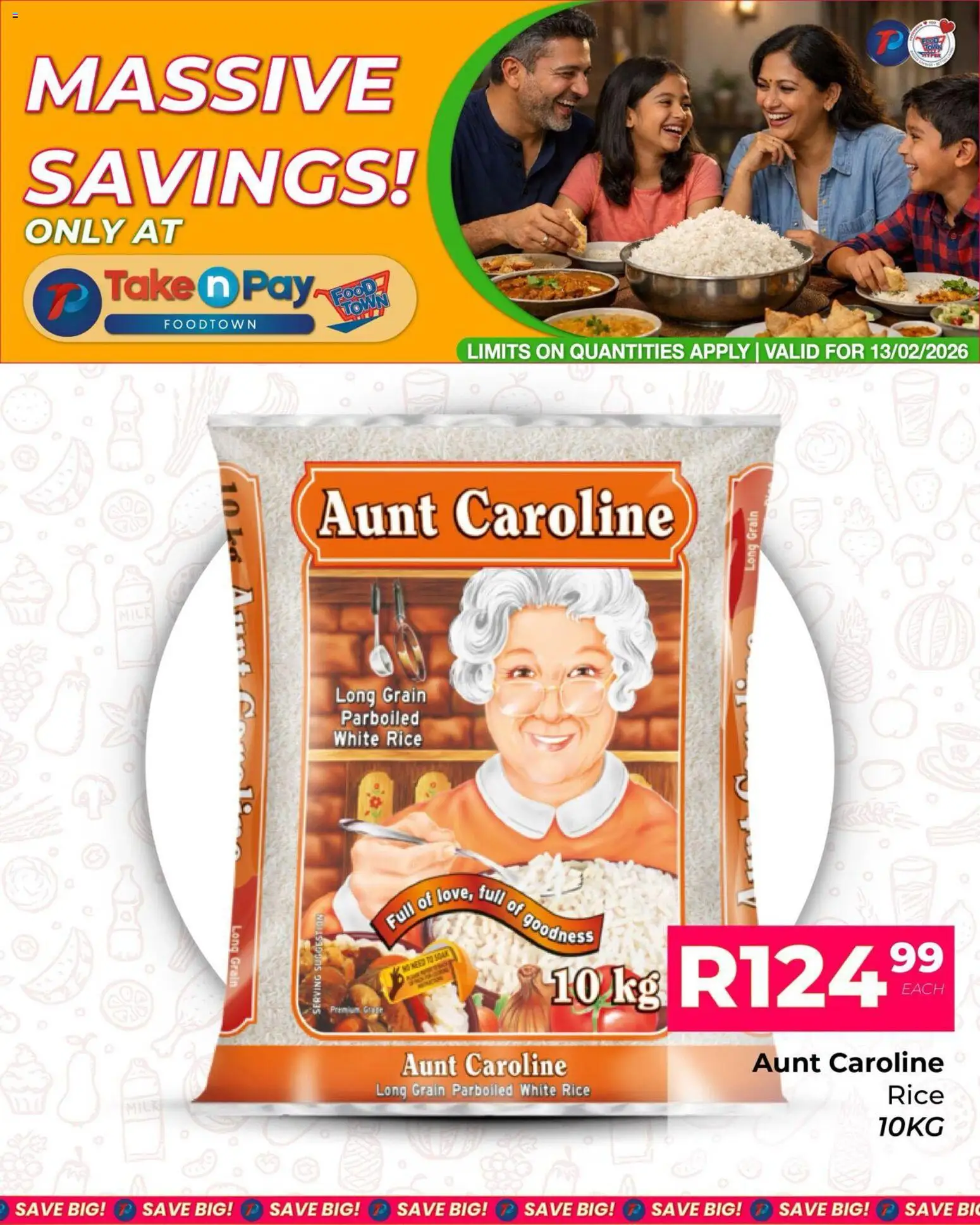 New Take n Pay catalogue – valid from 13.02.2026 | Page: 5 | Products: Milk, Rice