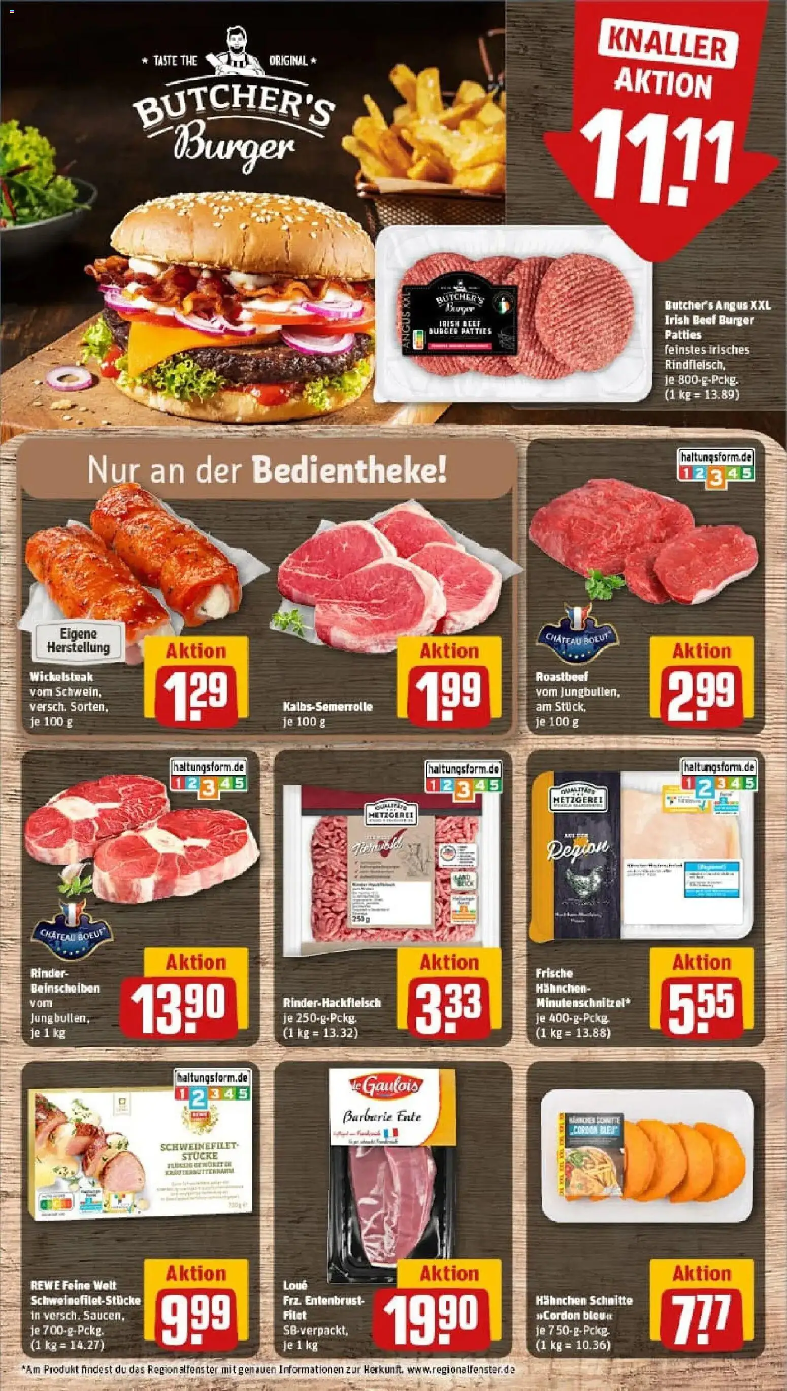 Rewe prospekt Pulheim / Geyen-Sinthern	 – gültig ab 17.11.2025 | Seite: 8 | Produkte: Hahnchen, Burger, Steak, Ente