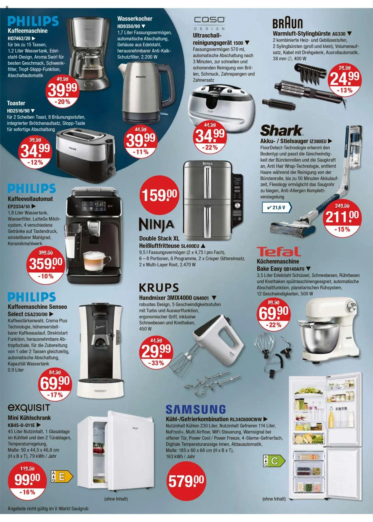 V-Markt - M&#252;nchen – gültig ab 11.09.2025 | Seite: 24 | Produkte: Senseo, Wasserkocher, Kühlschrank, Handmixer