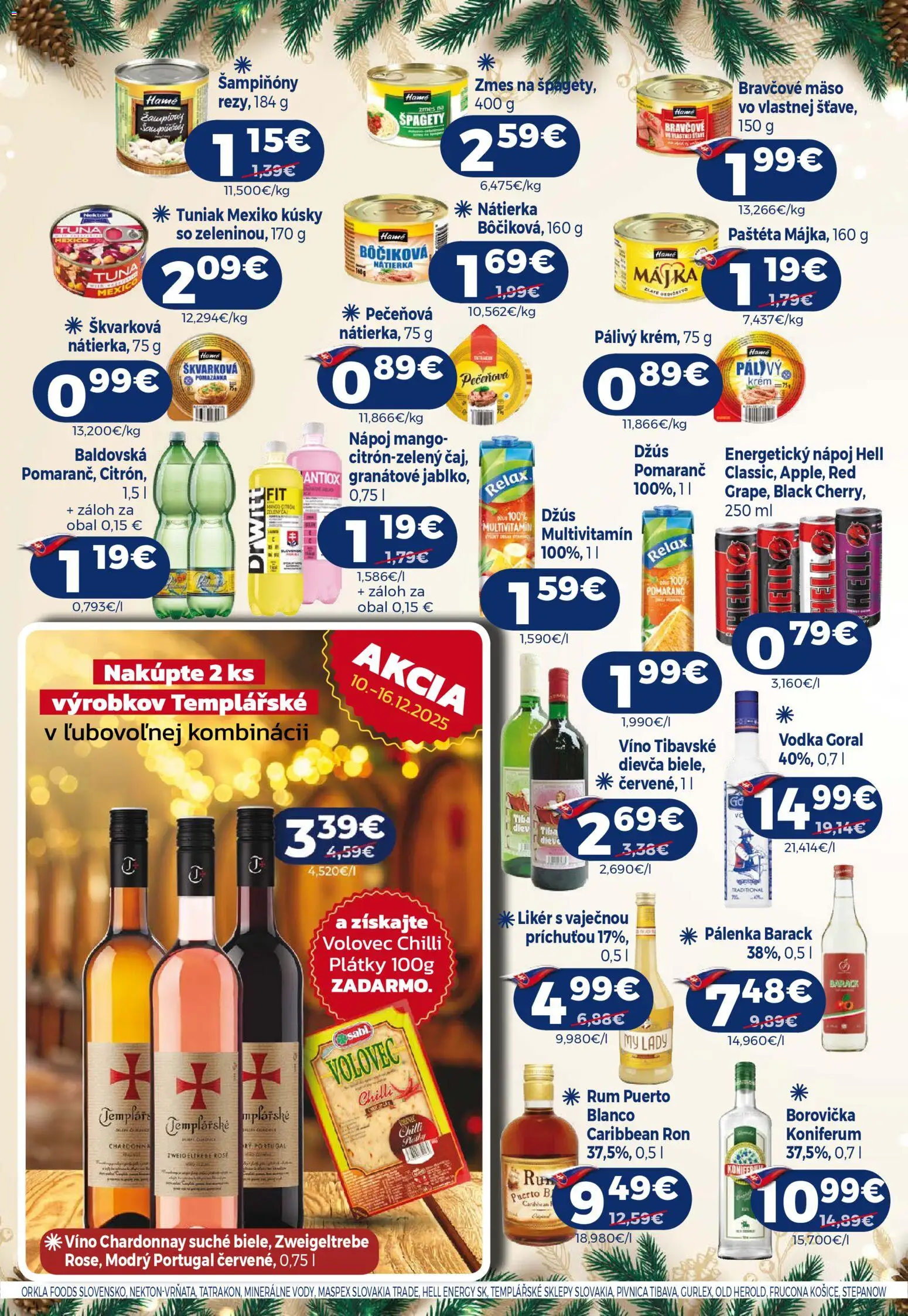 Nové Milk Agro akcie – leták je platný od 10.12.2025 | Strana: 14 | Produkty: Borovička, Chilli, Bravčové mäso, Rum