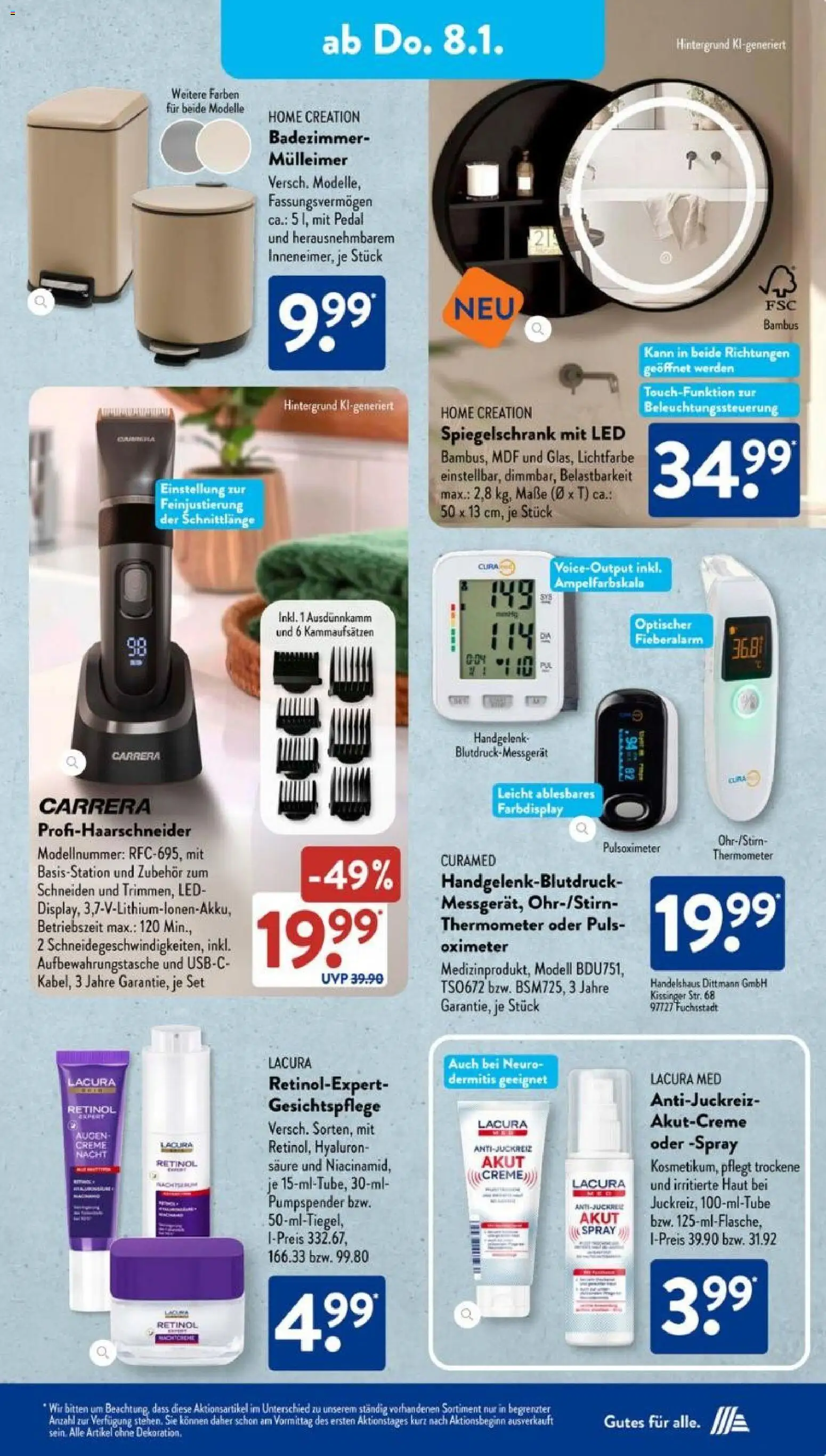 Aldi Süd Prospekt 	 – gültig ab 05.01.2026 | Seite: 21 | Produkte: Thermometer, Spiegelschrank, Creme, Home creation