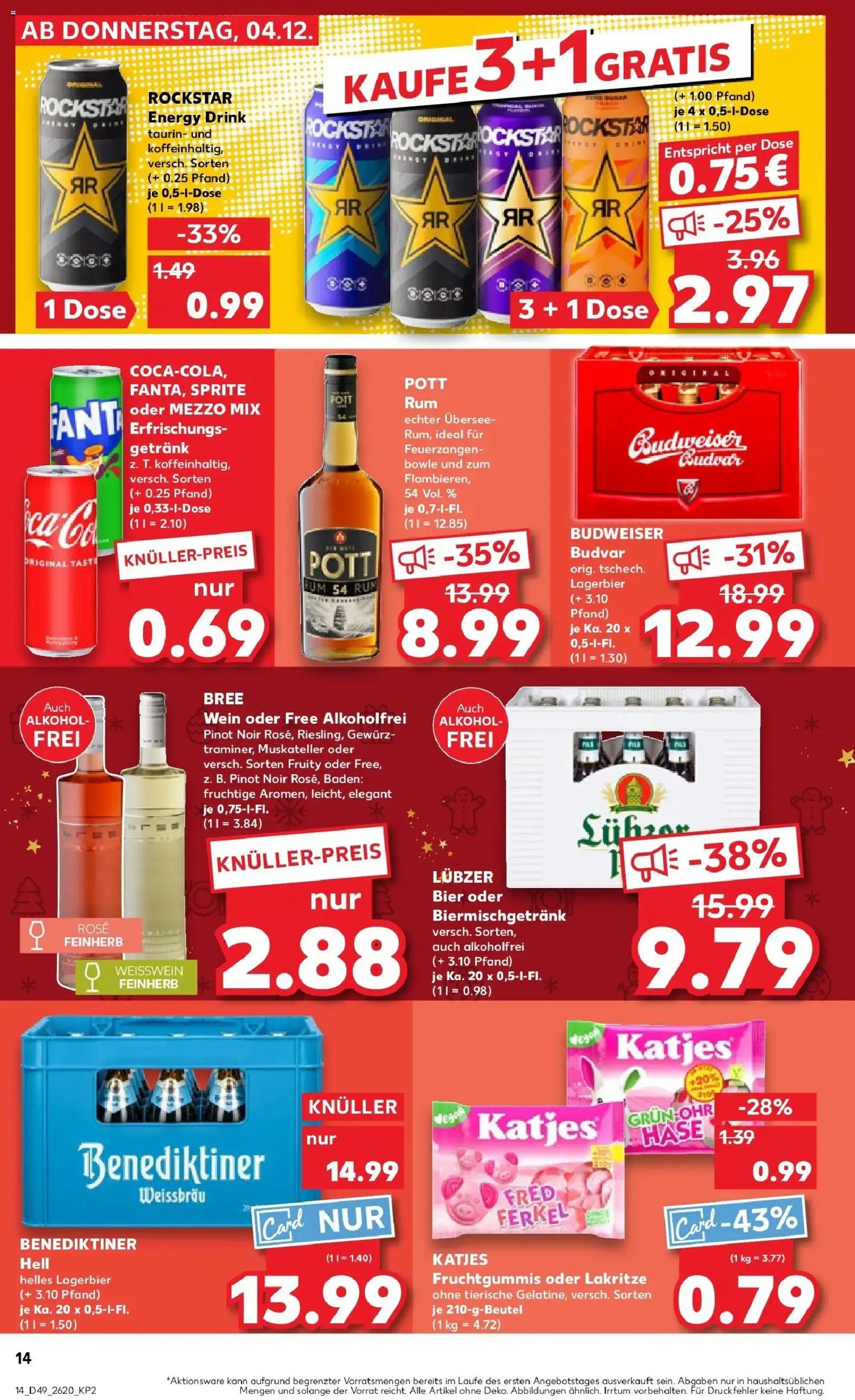 Kaufland prospekt Zeitz	 – gültig ab 08.12.2025 | Seite: 14 | Produkte: Sprite, Rockstar, Rum, Oder mezzo mix