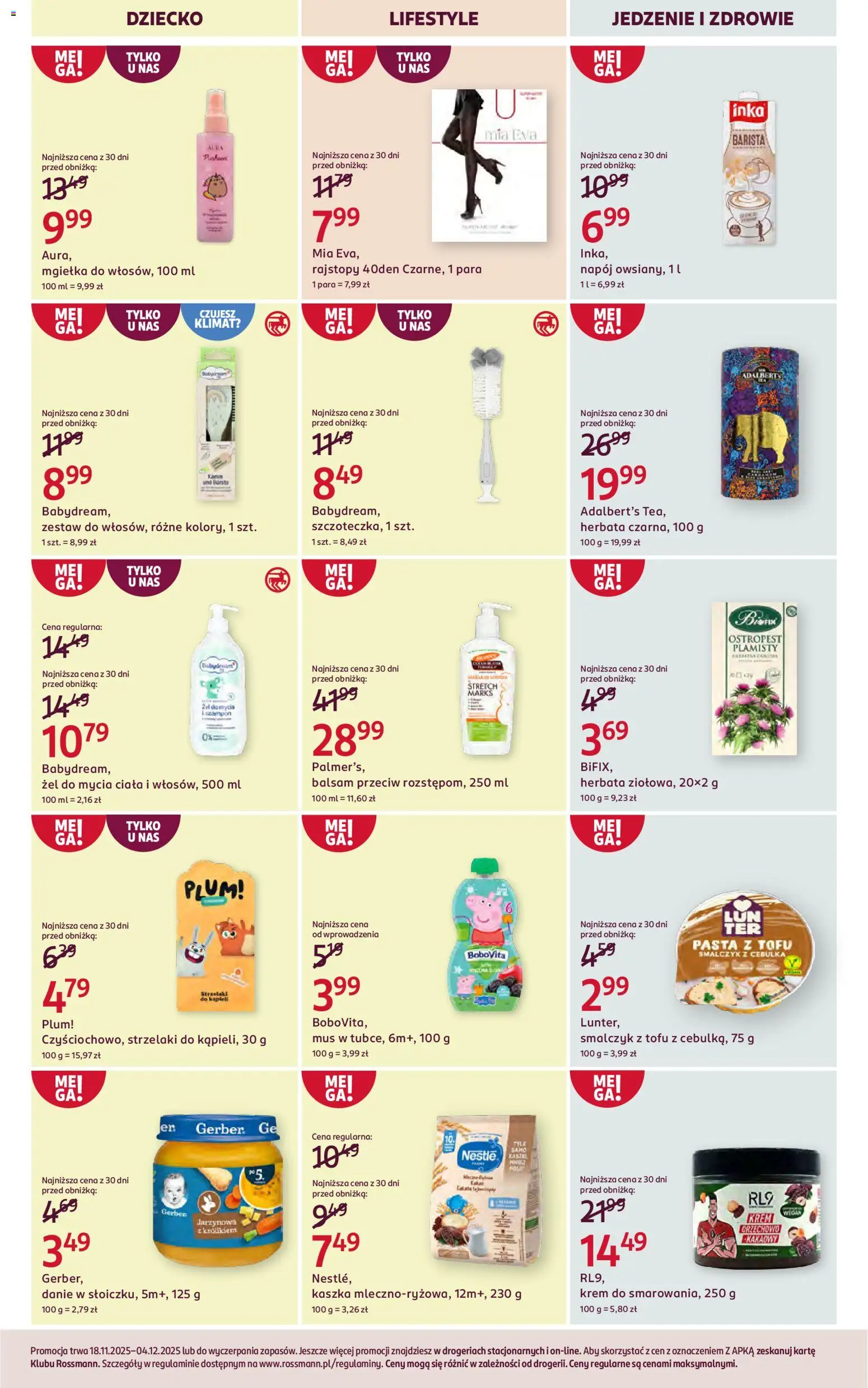 Rossmann Gazetka od 18.11.2025 | Strona: 14 | Produkty: Rajstopy, Tofu, Herbata, Krem