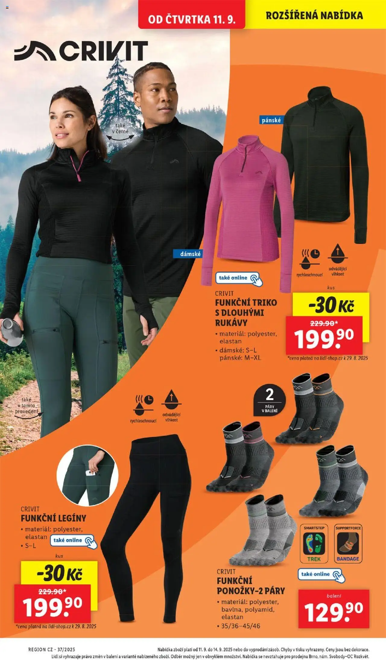 Lidl leták od 11.09.2025 | Strana: 36 | Produkty: Legíny, Funkční triko