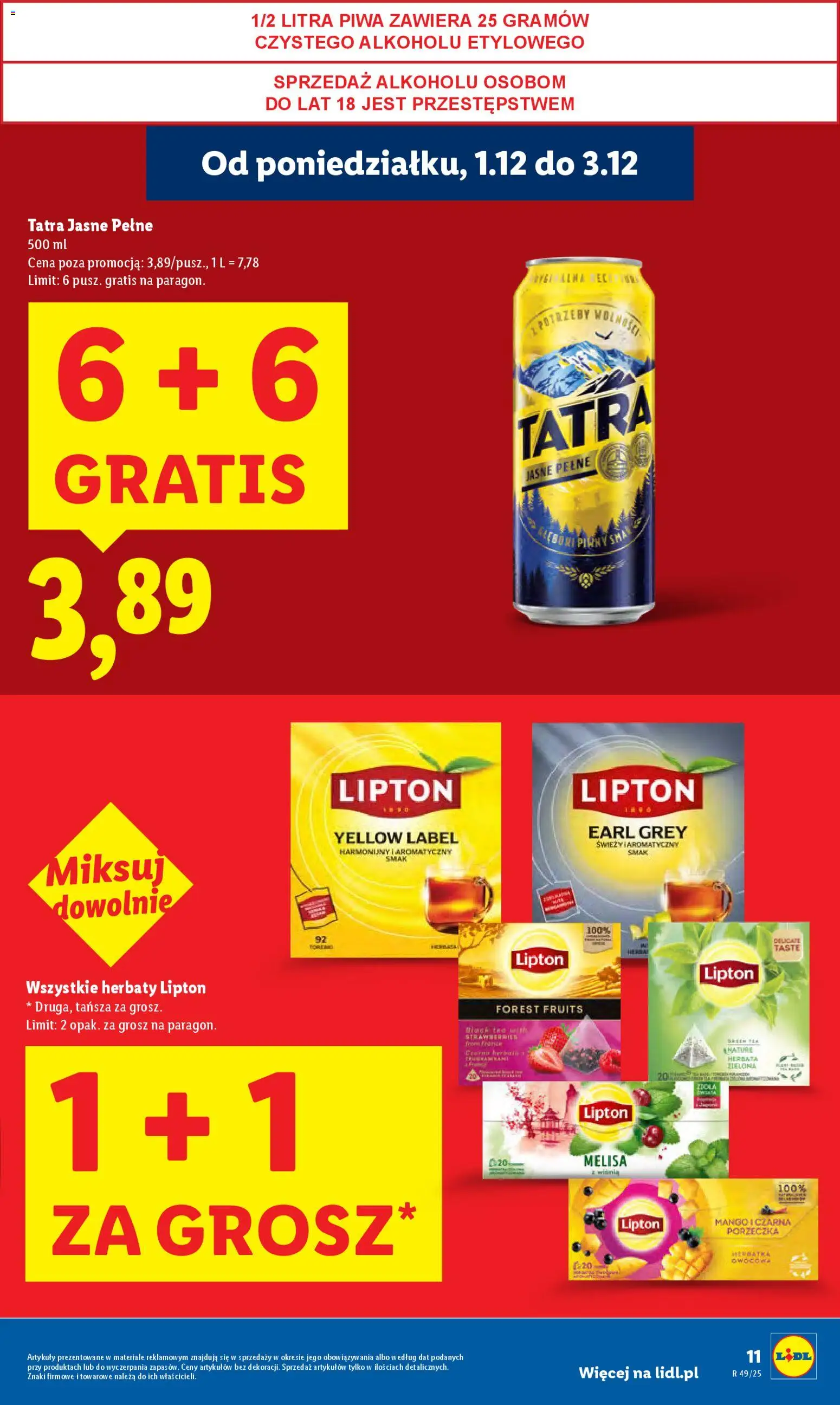 Lidl Gazetka od 01.12.2025 | Strona: 11 | Produkty: Mango, Porzeczka, Herbata, Melisa