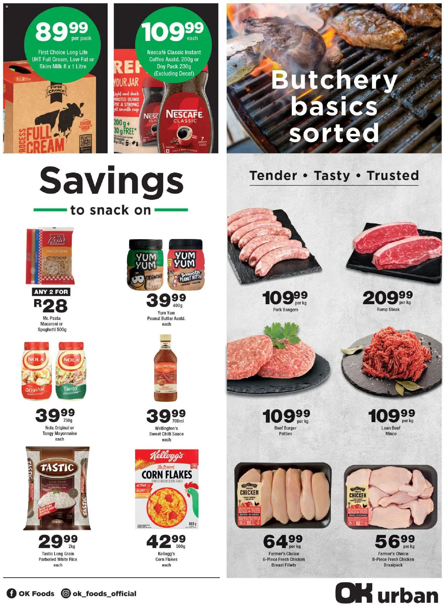 New OK Foods catalogue – valid from 05.01.2026 | Page: 3 | Products: Steak, Peanut butter, Sauce, Chilli