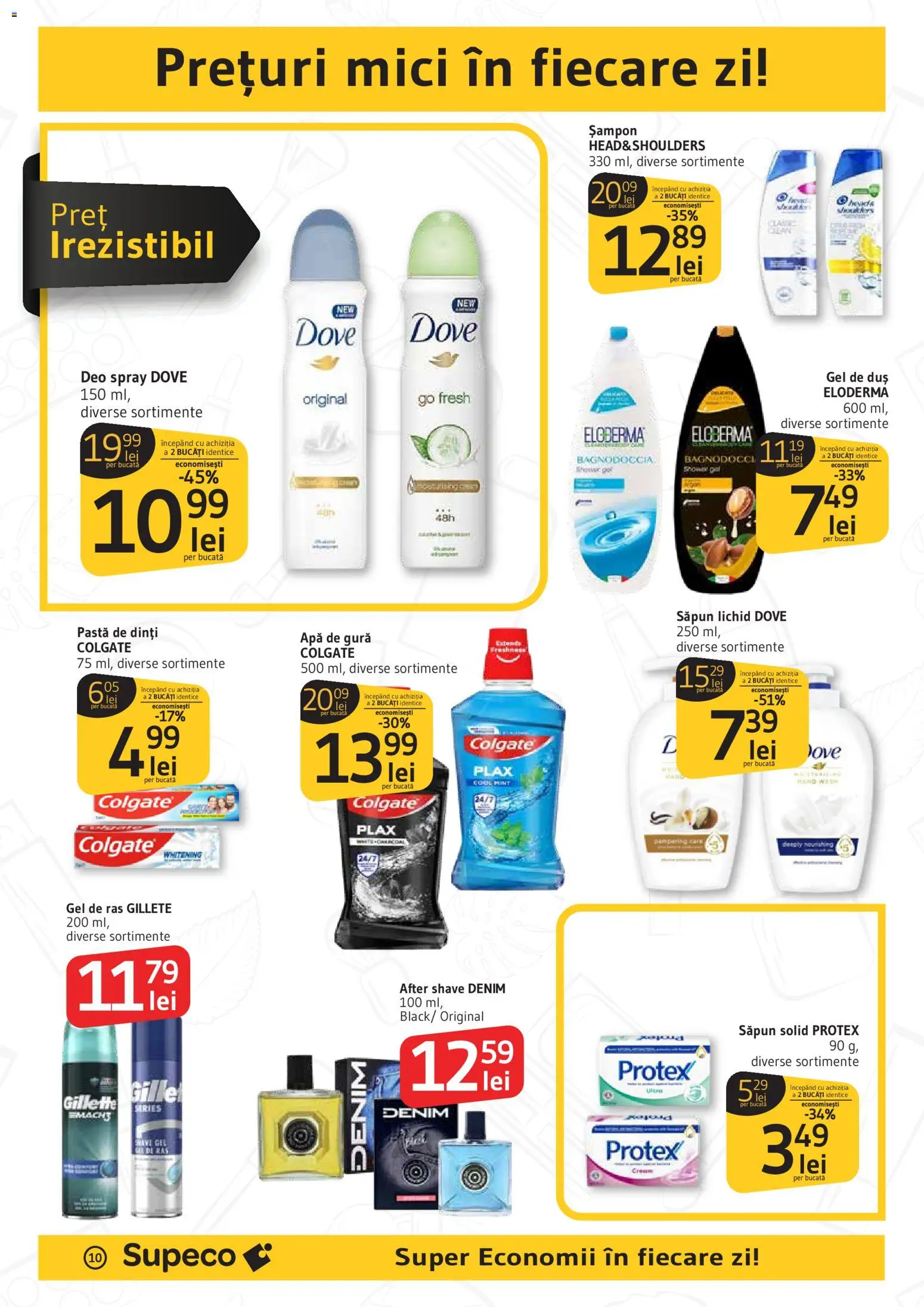 Noul catalog Supeco – valabil de la 08.01.2026 | Pagină: 10 | Produse: Gel de ras, Duș, Gel de duș, Apă