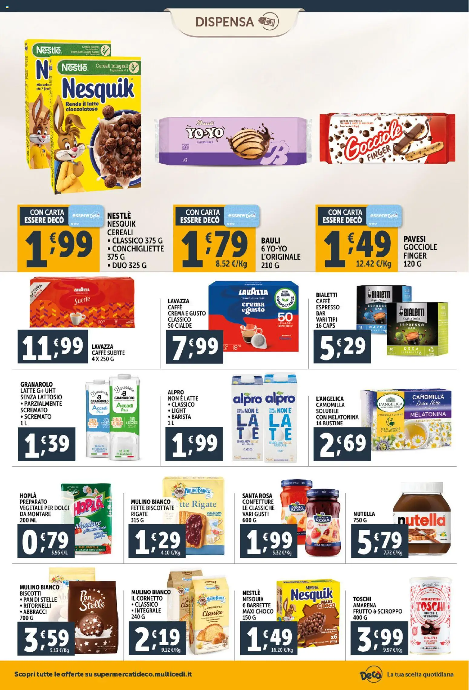 Volantino Decò del 10.03.2026 | Pagina: 12 | Prodotti: Cornetto, Cereali, Biscotti, Fette biscottate