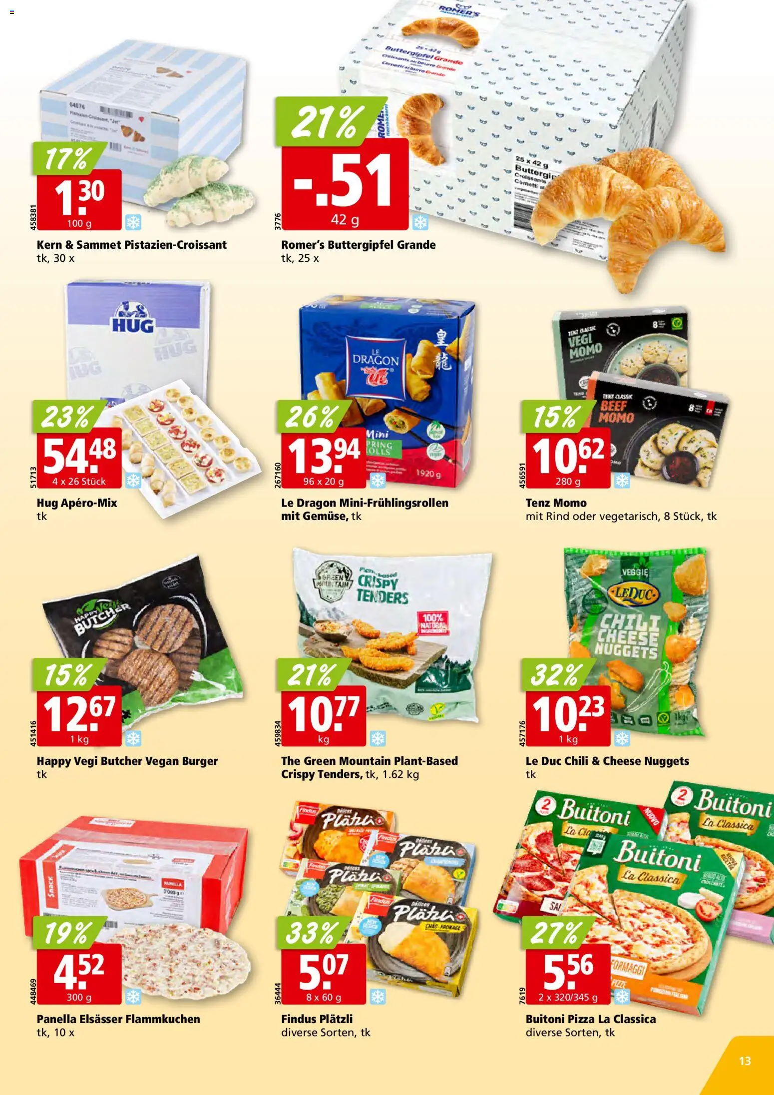 Aligro aktionen Schlieren, Gossau SG, Frauenfeld, Rapperswil-Jona, Sargans, Bern – gültig ab 04.05.2026 | Seite: 13 | Produkte: Burger, Pizza, Chili