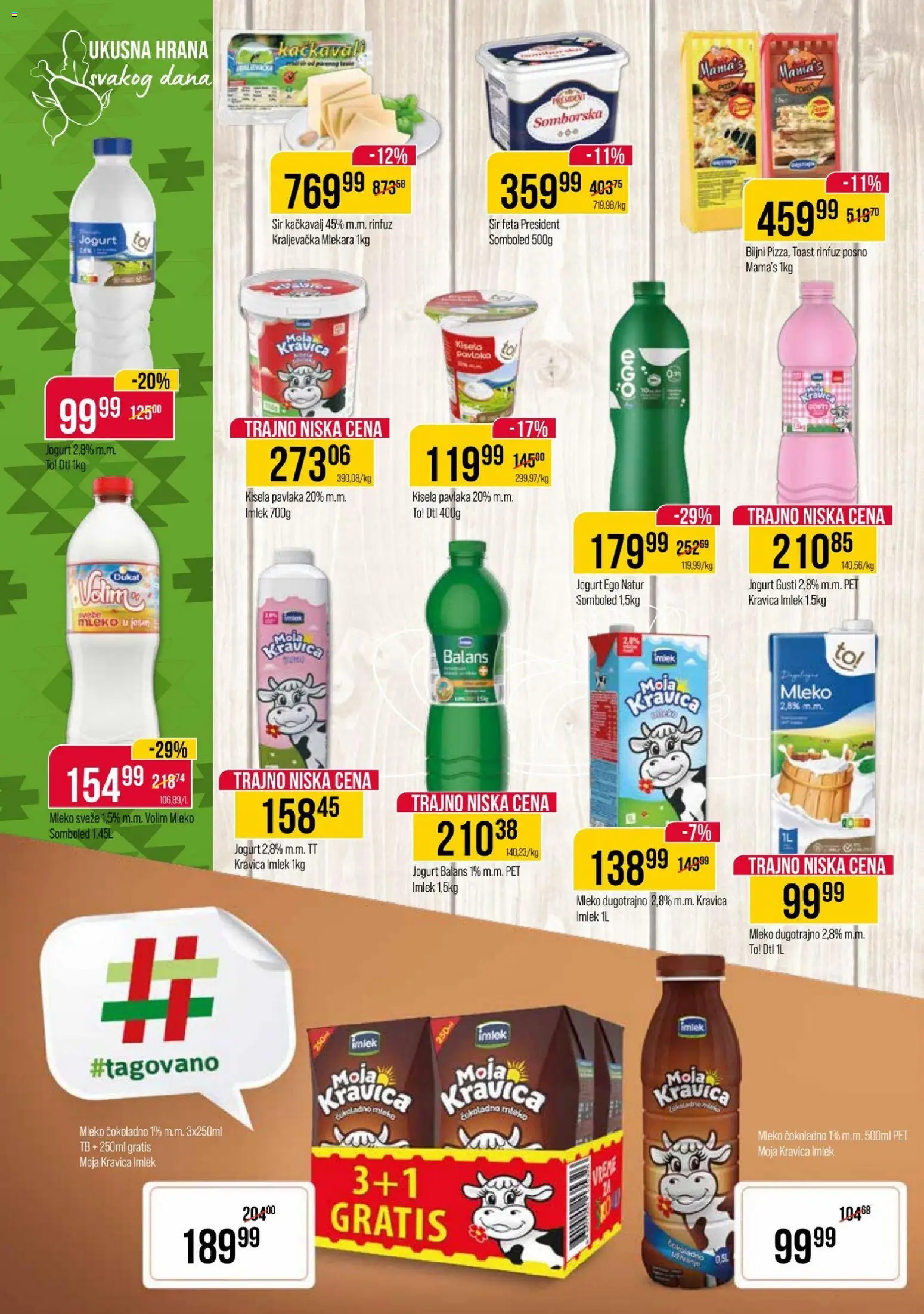 Metalac Proleter katalog - važi od 19.11.2025 | Strana: 4 | Proizvode: Kisela pavlaka, Čokoladno mleko, Kačkavalj, Jogurt