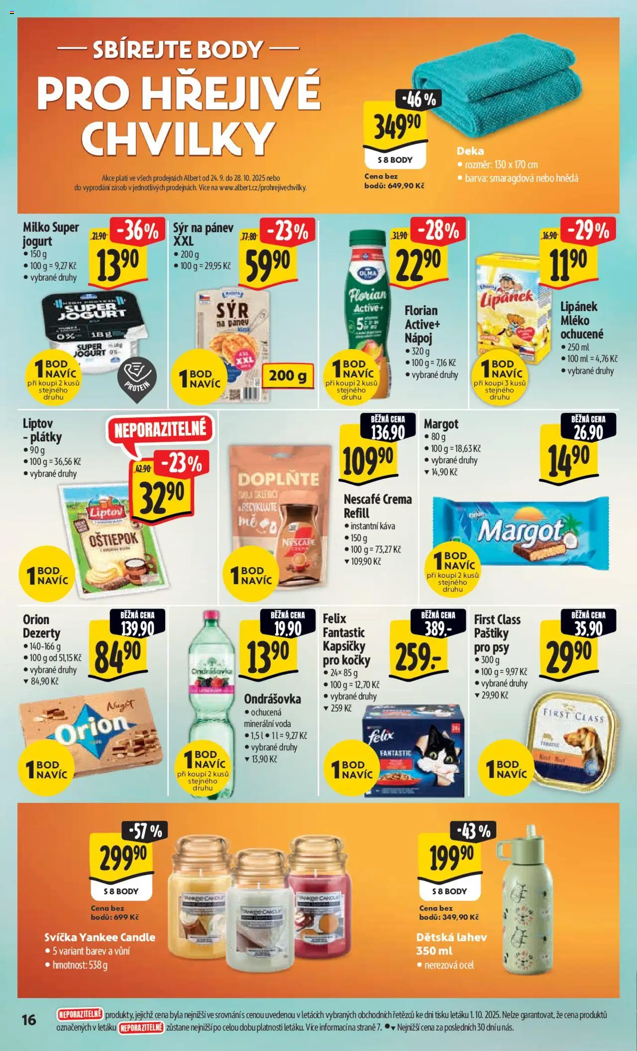 Albert leták - Hypermarket od 08.10.2025 | Strana: 25 | Produkty: Felix, Ondrášovka, Nescafe Crema, Deka