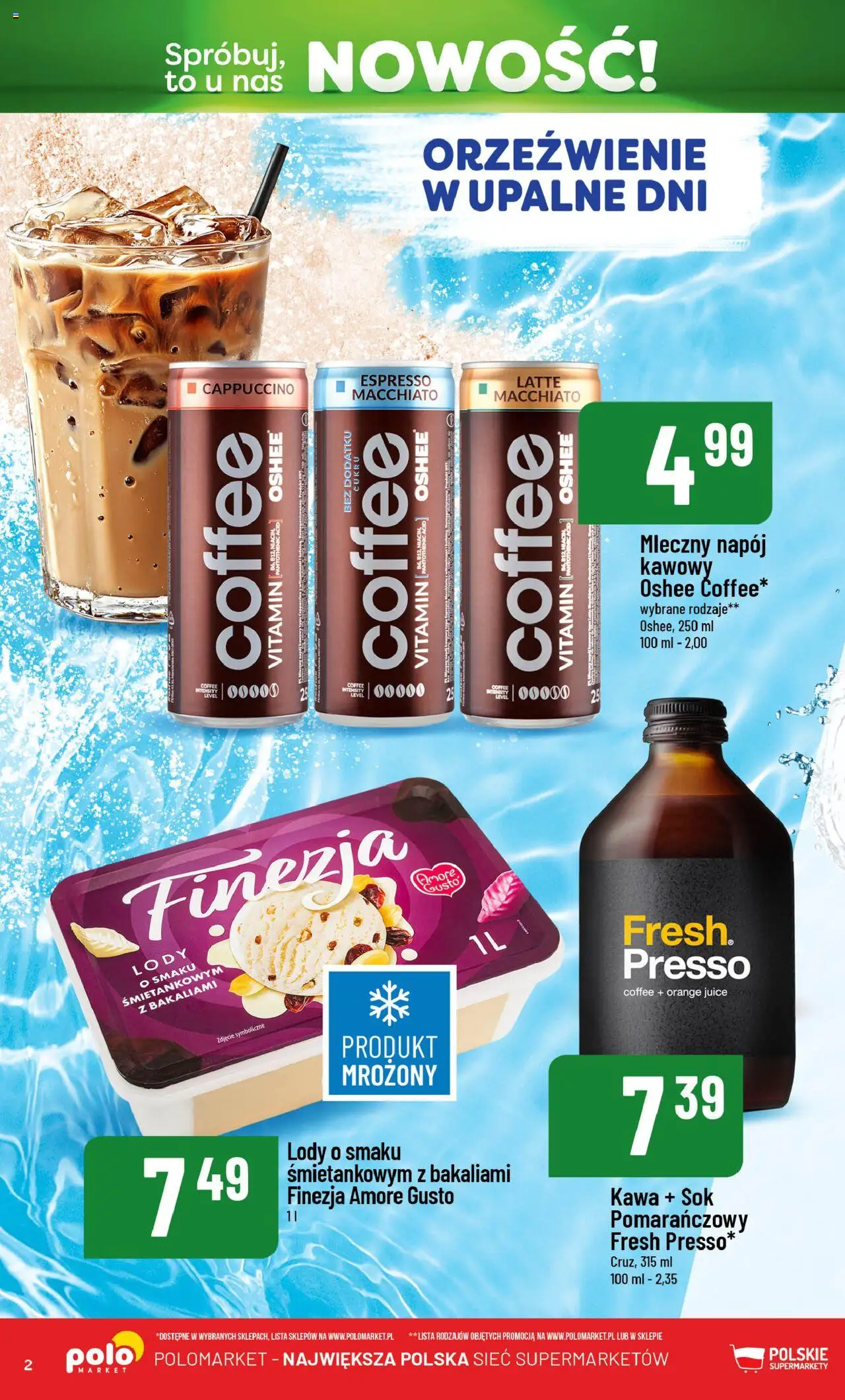 POLOmarket Gazetka - Nowości od 26.06.2025 | Strona: 2 | Produkty: Cappuccino, Kawa, Sok, Lody