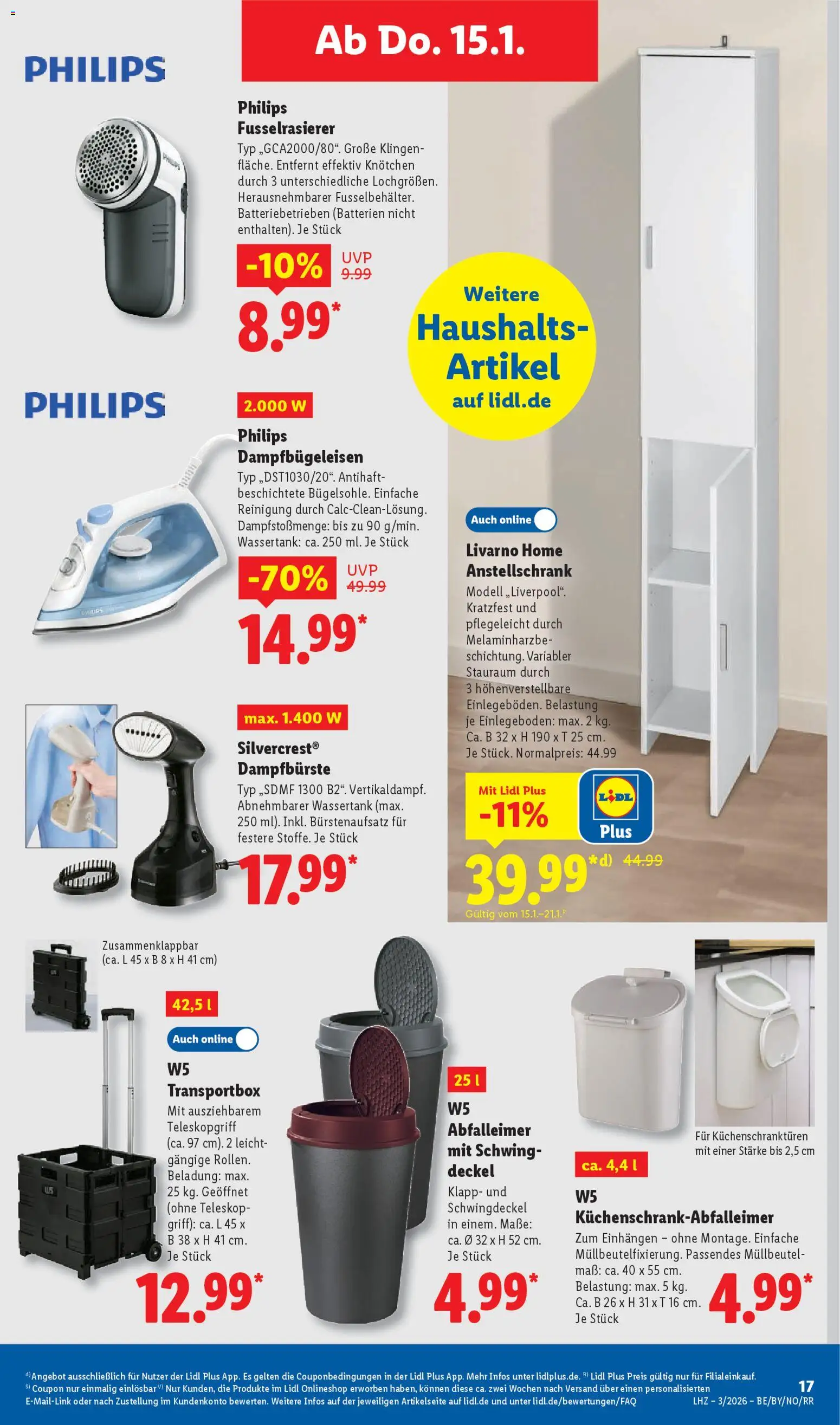 Lidl Prospekt Düsseldorf – gültig ab 12.01.2026 | Seite: 35 | Produkte: Philips, Batterien, Abfalleimer