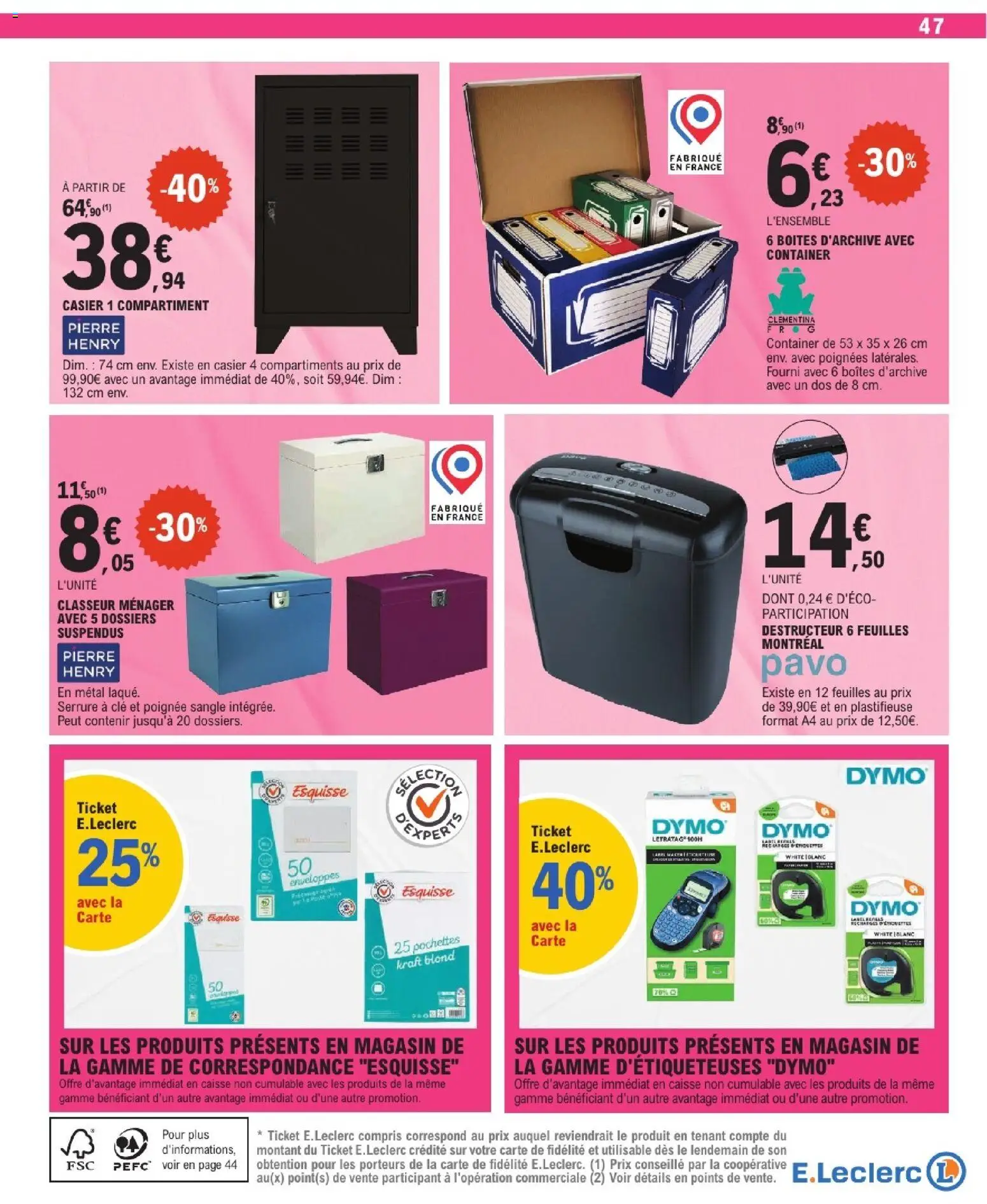 {H1} | Page: 47 | Produits: Plastifieuse, Clé, Étiqueteuse, Poignées