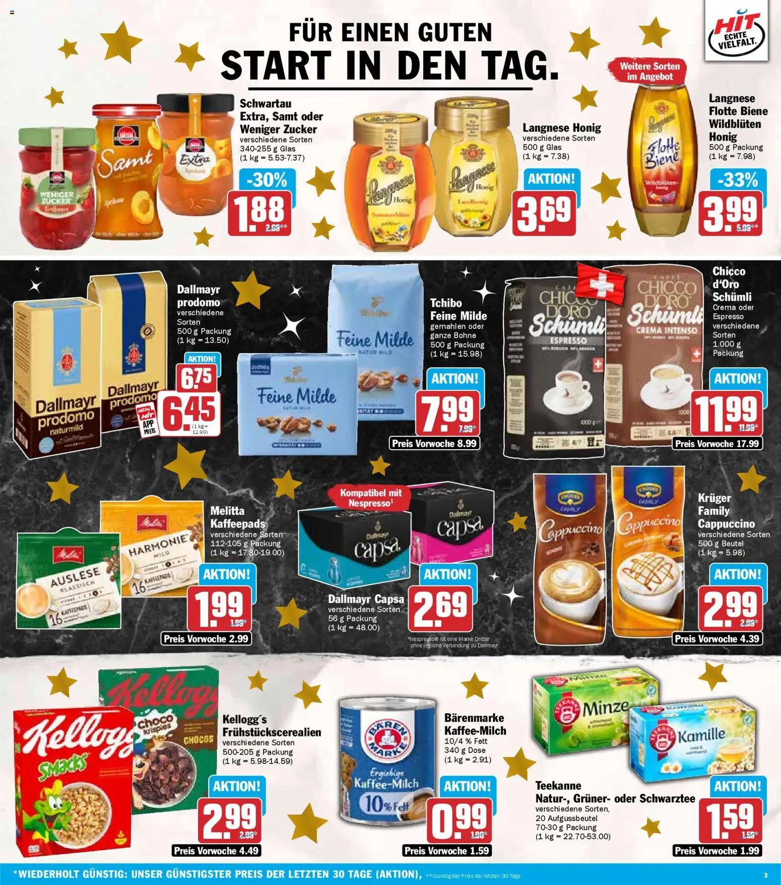 HIT Prospekt Berlin – gültig ab 15.12.2025 | Seite: 3 | Produkte: Melitta, Kaffeepads, Kellogg's, Dallmayr capsa