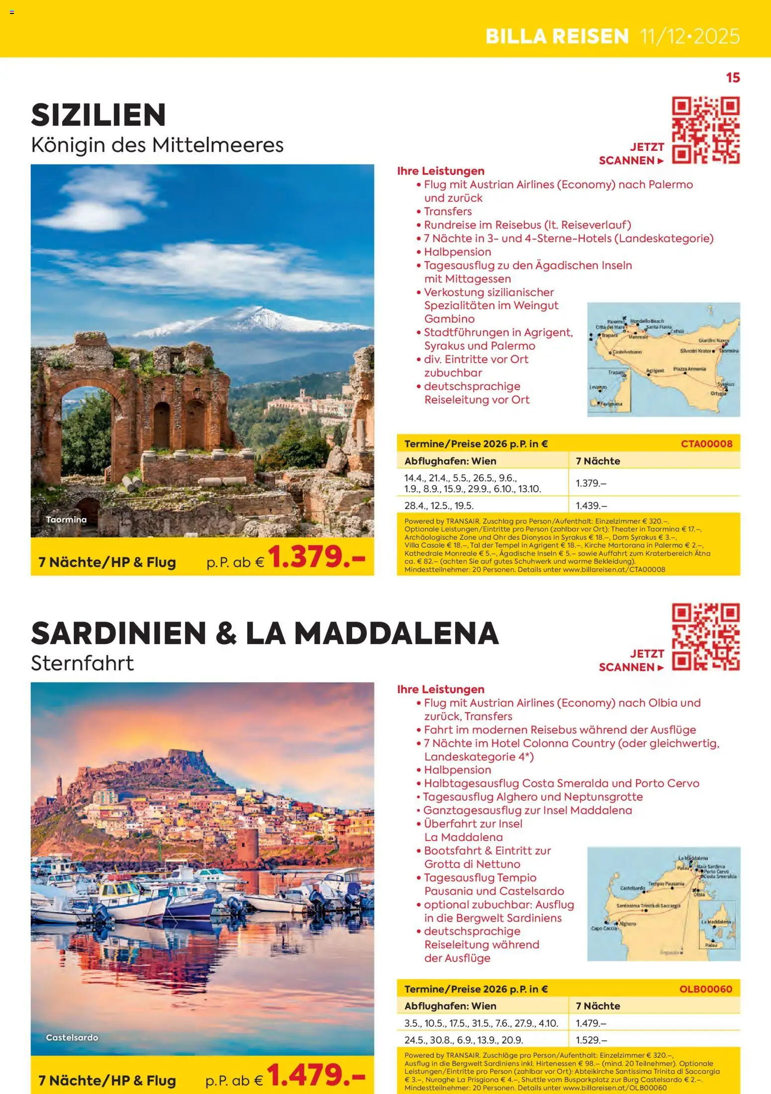 Billa Kreuzfahrten Rundreisen Erlebnisreisen 11/12-25 gültig ab 24.11.2025 | Seite: 15