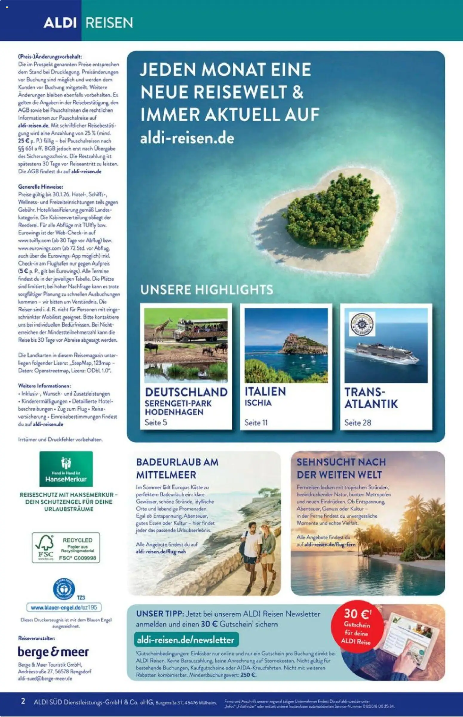 Aldi Reisen Prospekt 	 – gültig ab 01.01.2026 | Seite: 2