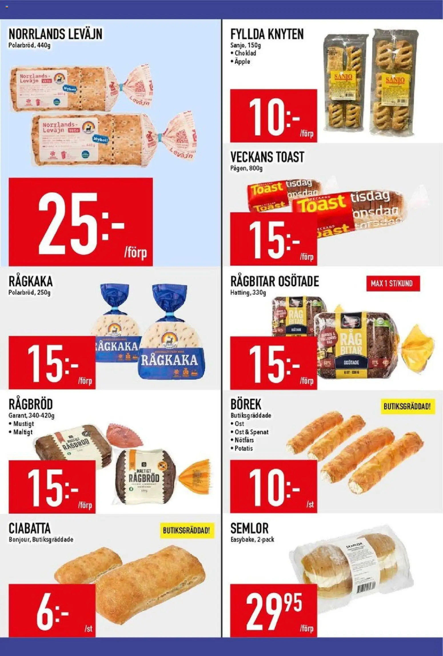 Matdax reklamblad aktuell från 12.01.2026 | Sida: 9 | Produkter: Nötfärs, Spenat, Choklad, Potatis