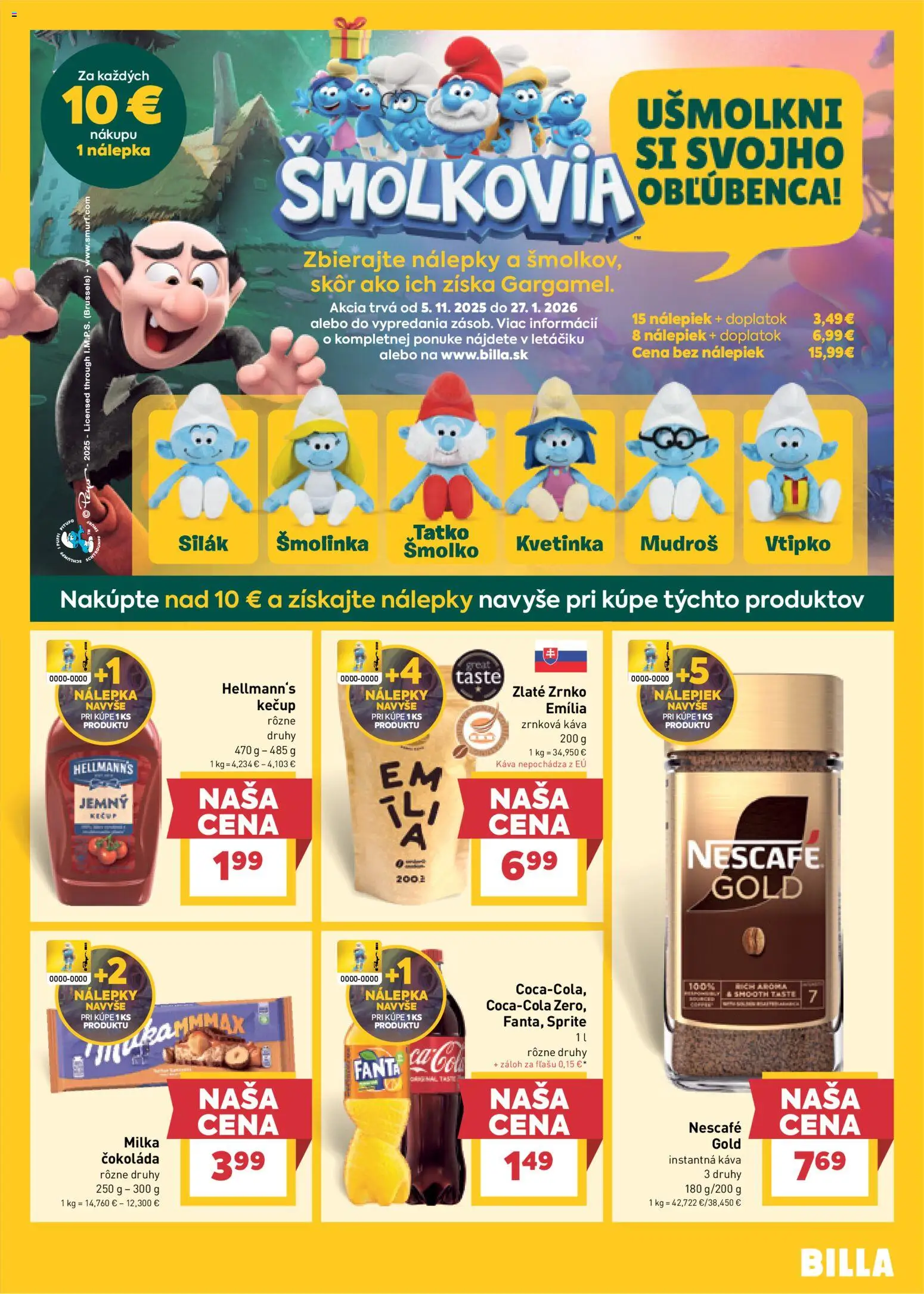 Nové Billa akcie – leták je platný od 12.11.2025 | Strana: 11 | Produkty: Káva, Čokoláda, Milka, Zrnková káva