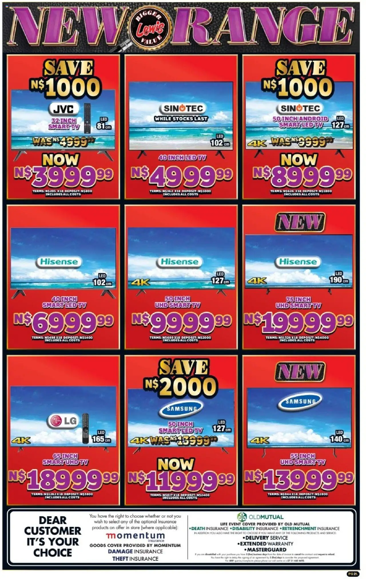 New Lewis Stores catalogue – valid from 01.10.2025 | Page: 21 | Products: Cover, TV