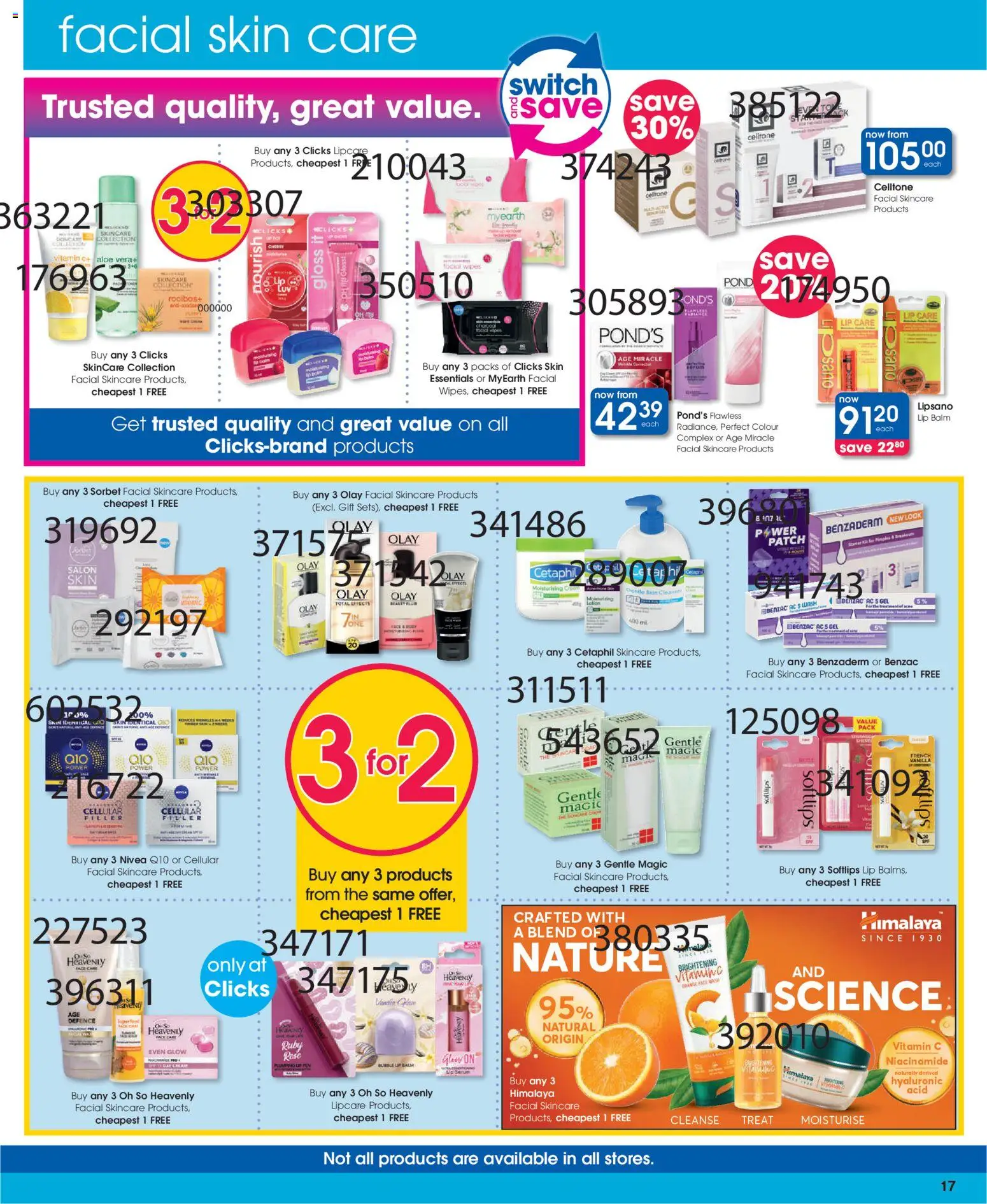 New Clicks catalogue – valid from 23.04.2026 | Page: 17 | Products: Gloss, Cream, Lotion, Lip balm