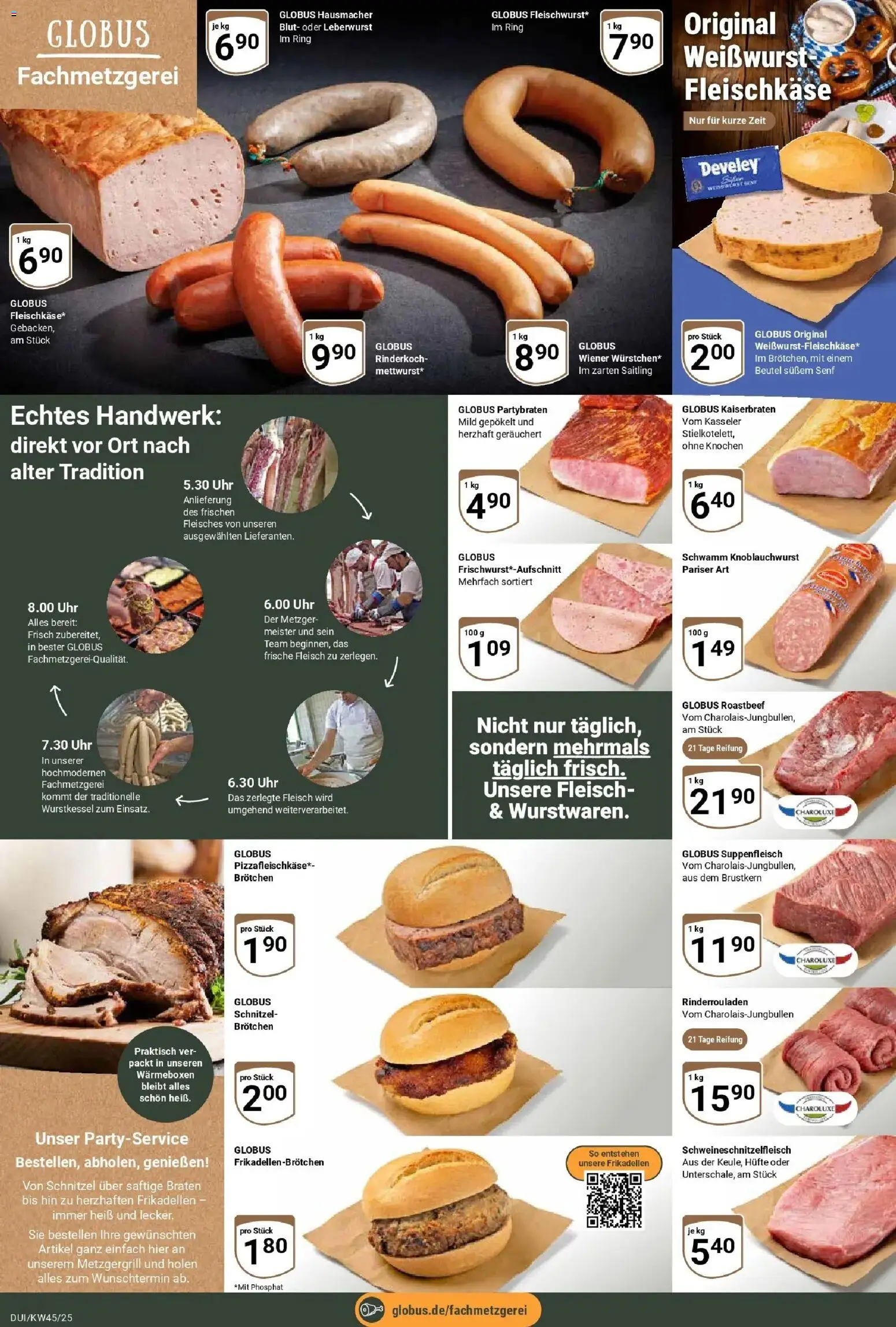 Globus prospekt Duisburg	 – gültig ab 02.11.2025 | Seite: 8 | Produkte: Rinderrouladen, Weißwurst, Suppenfleisch, Fleisch