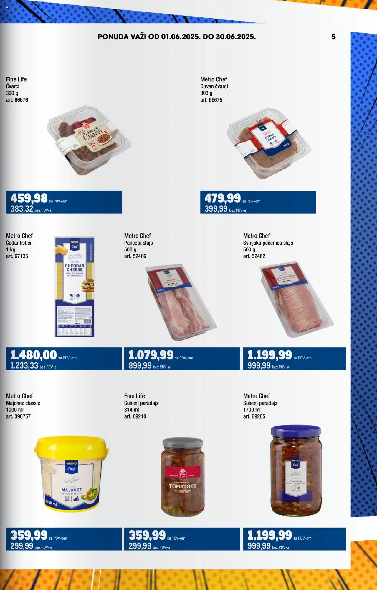 Metro katalog - važi od 01.06.2025 | Strana: 5 | Proizvode: Panceta, Sušeni paradajz, Paradajz, Pečenica